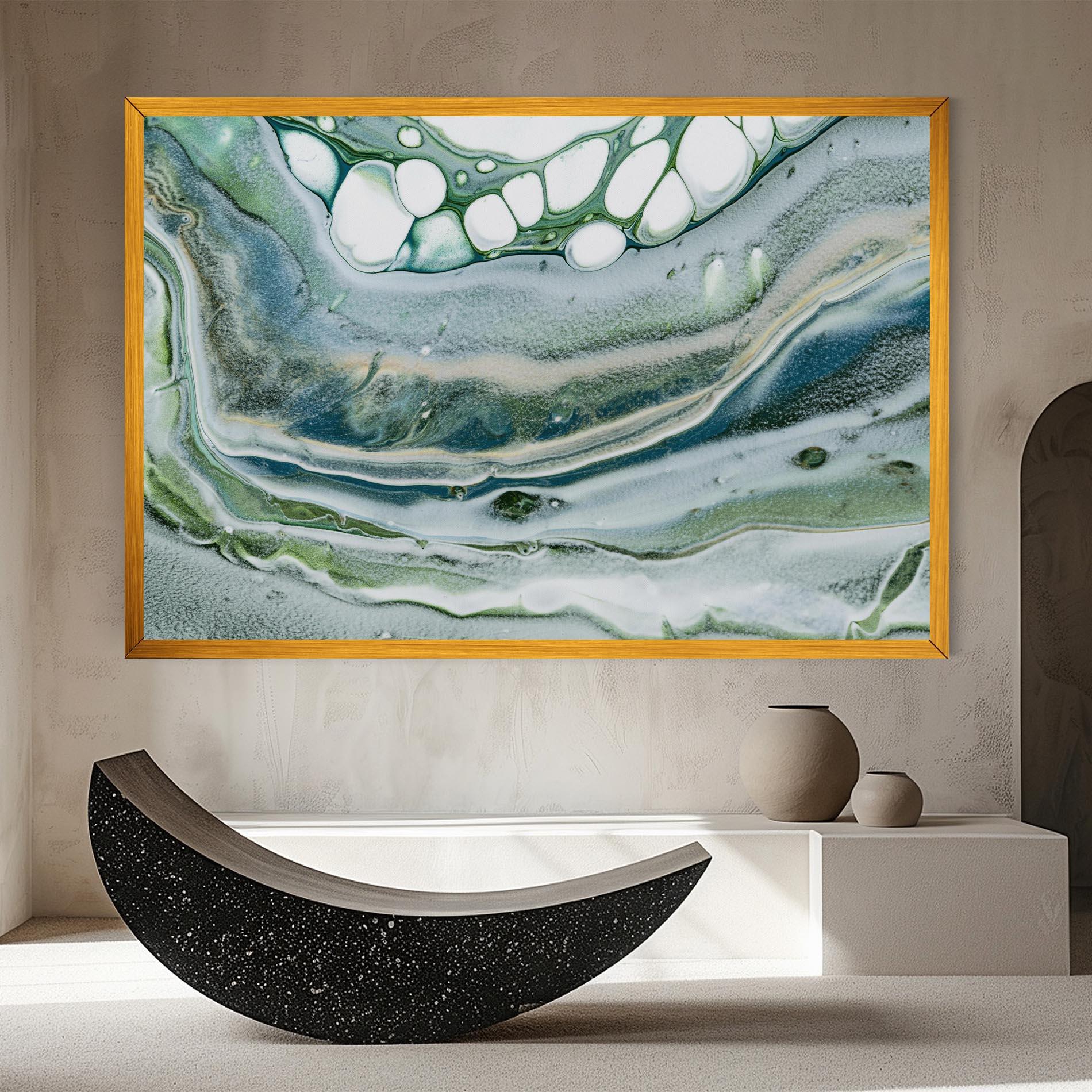 Картина на платно Dark Green Liquid mockup 8