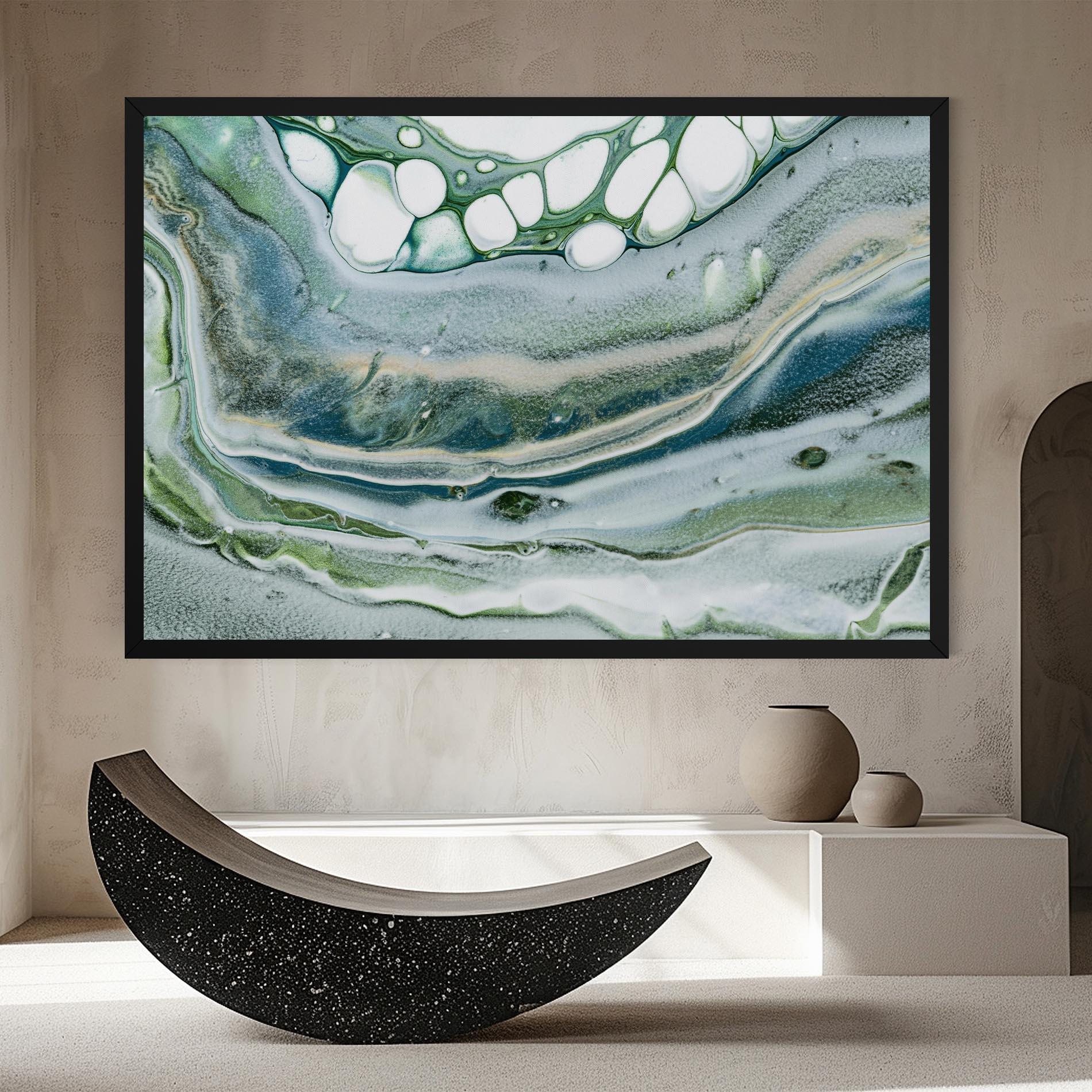 Картина на платно Dark Green Liquid mockup 8