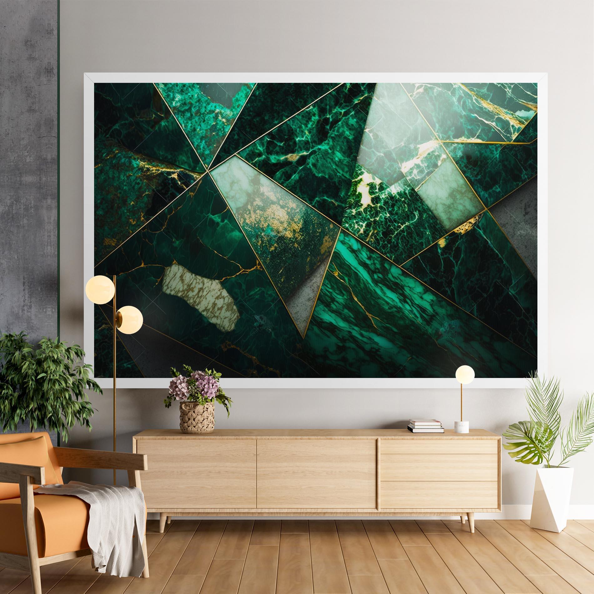 Картина на платно Green Marble mockup 9