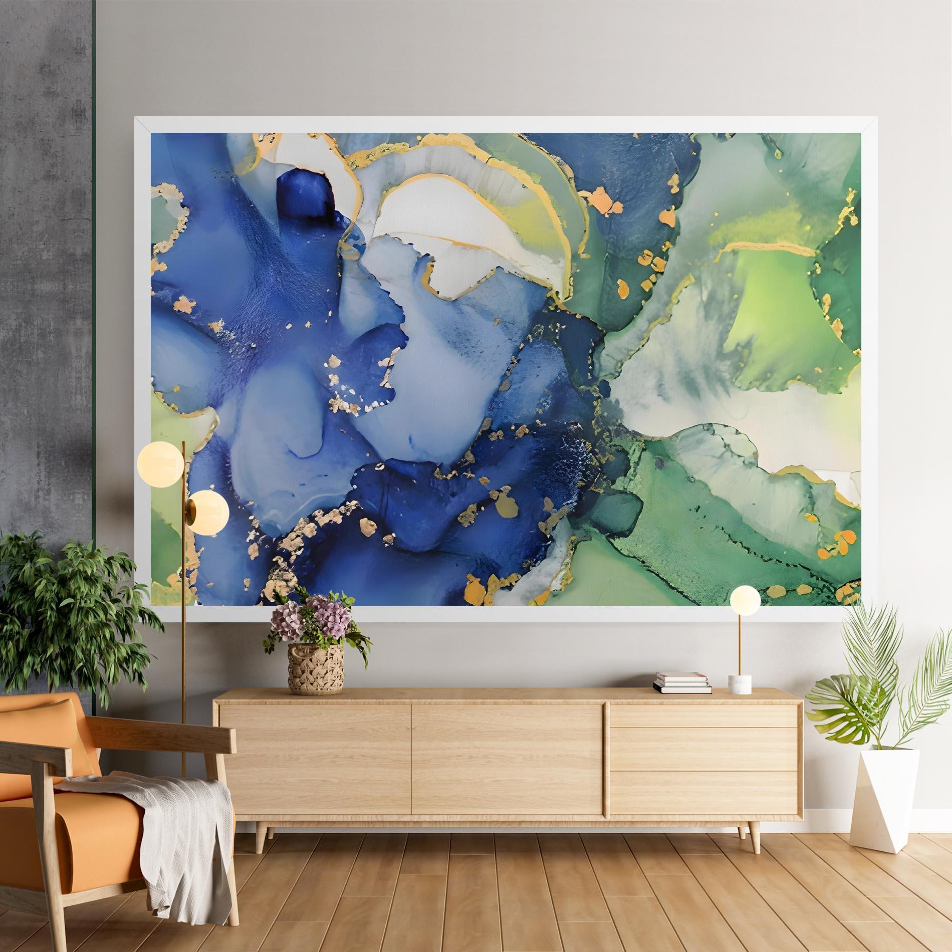 Картина на платно Green Paint Marble mockup 9