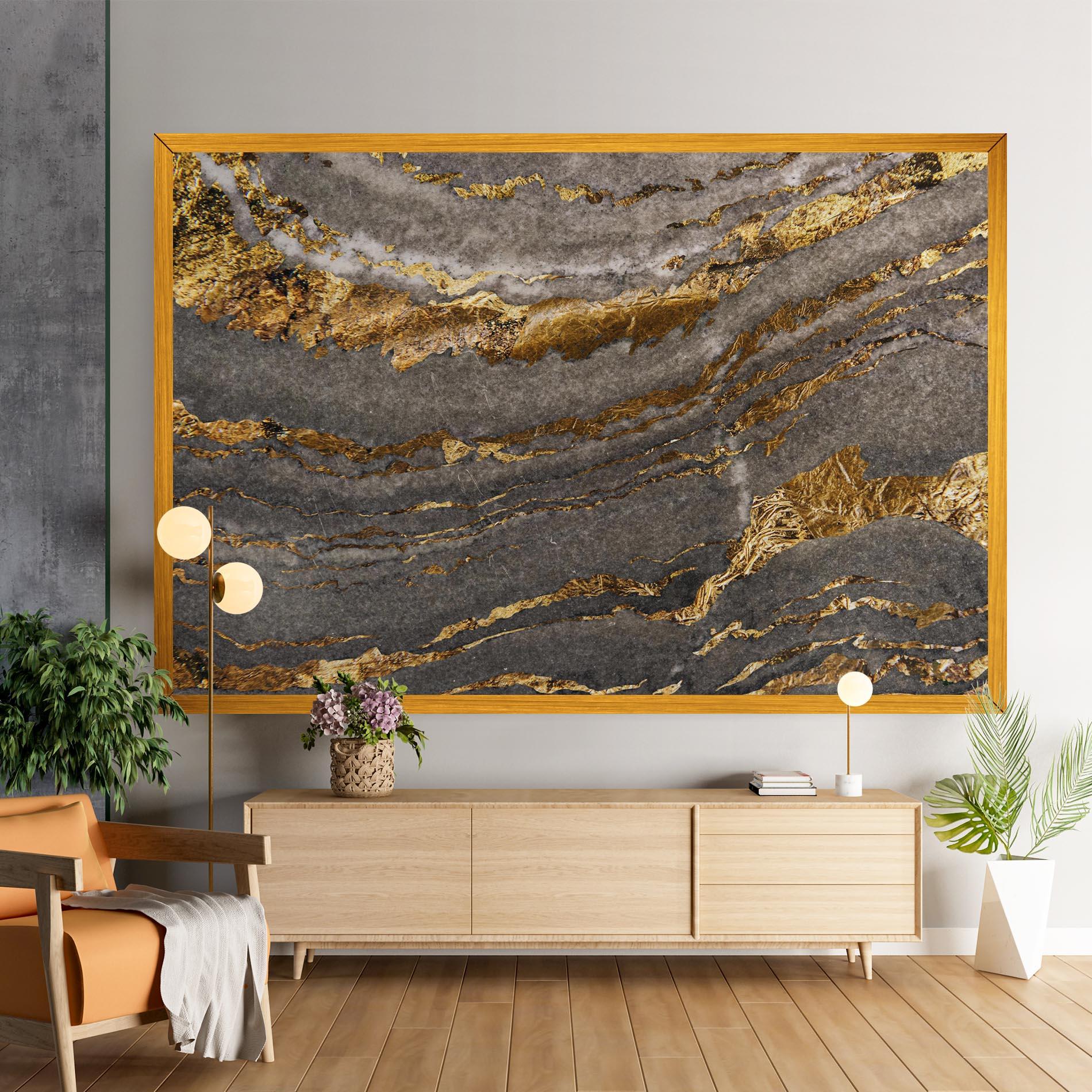 Картина на платно Dark Colden Grey mockup 9