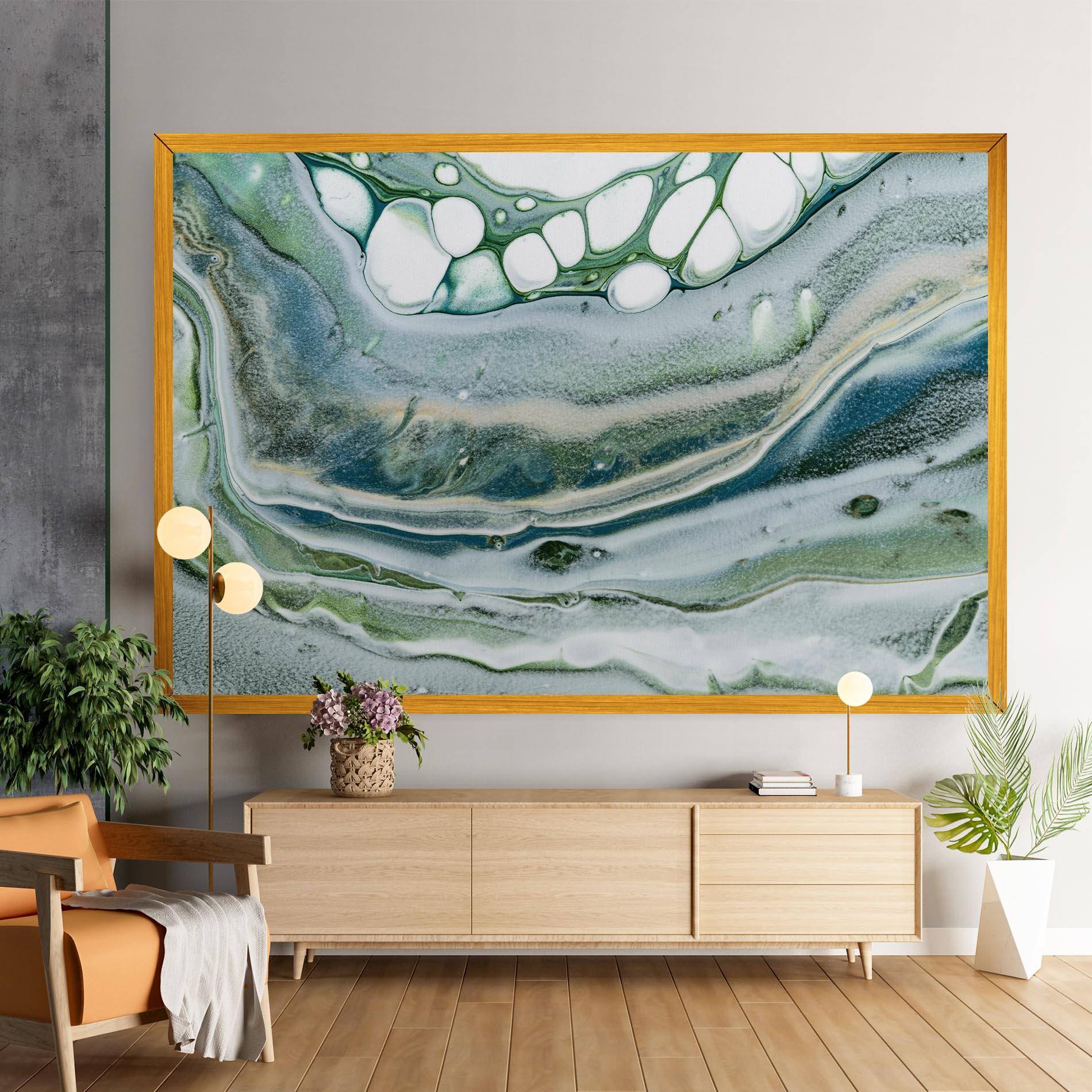 Картина на платно Dark Green Liquid mockup 9