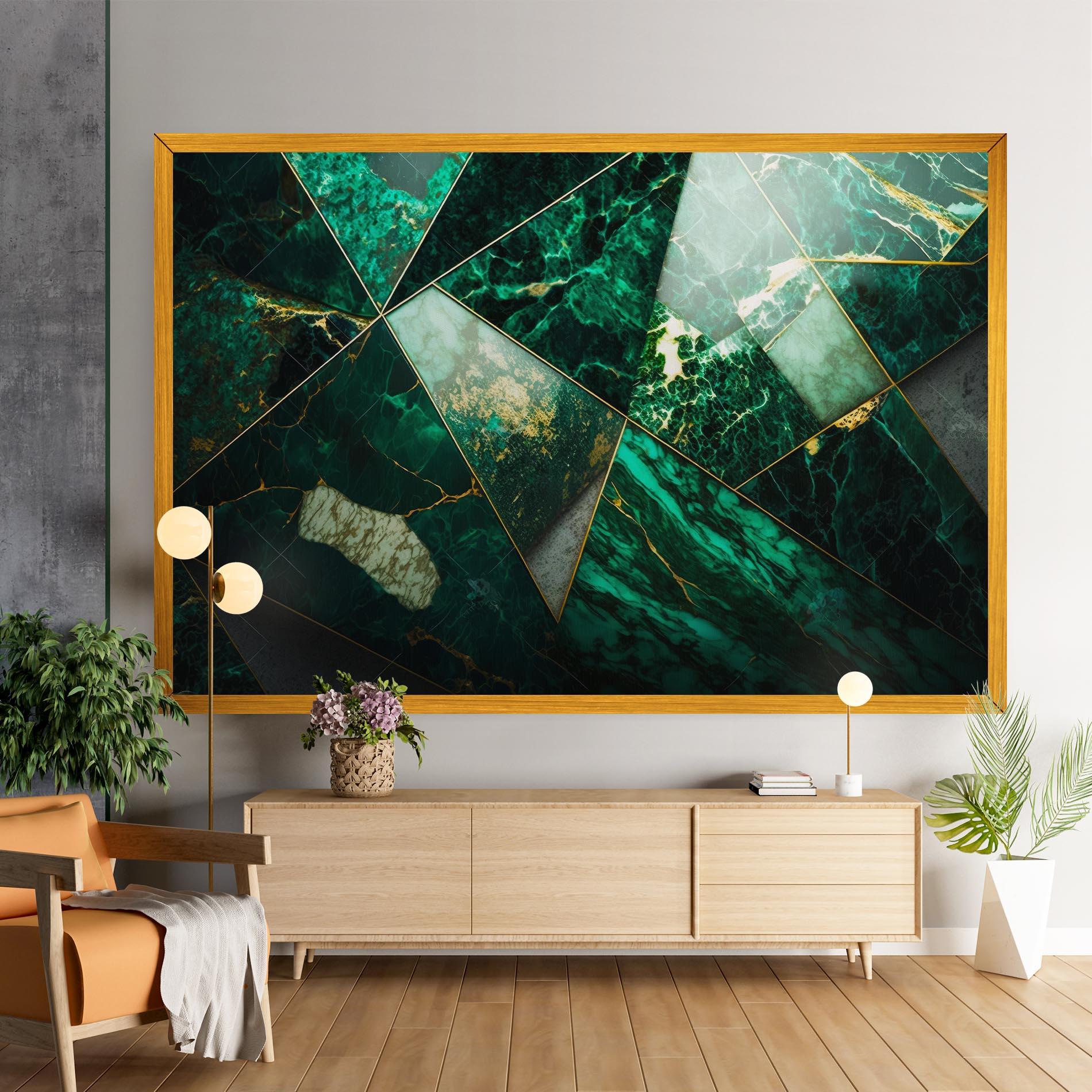 Картина на платно Green Marble mockup 9