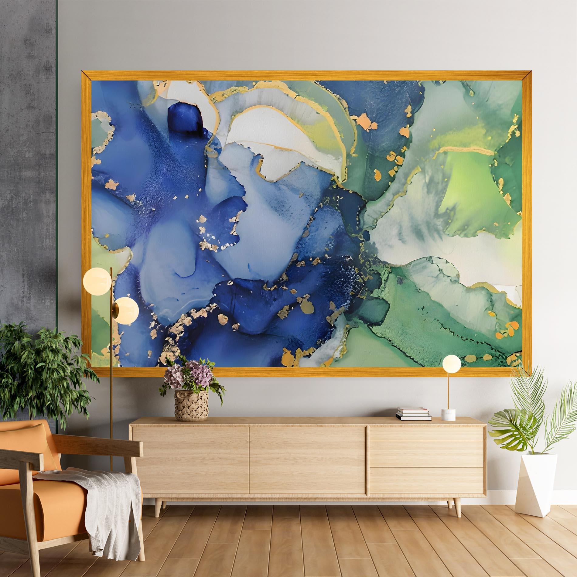 Картина на платно Green Paint Marble mockup 9