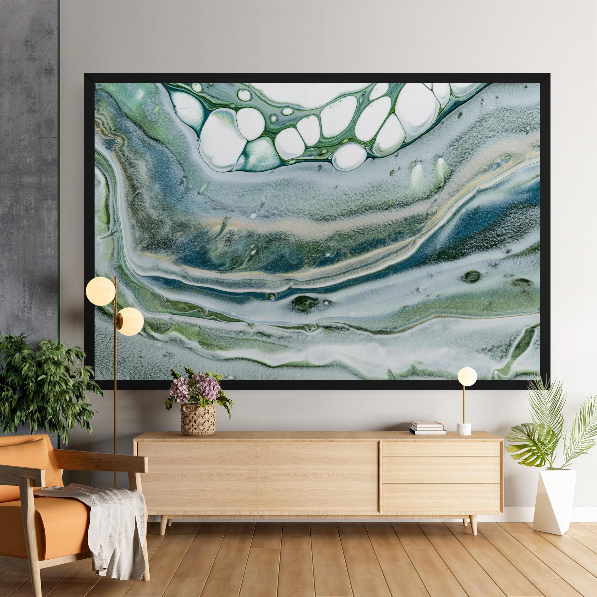 Картина на платно Dark Green Liquid mockup 9