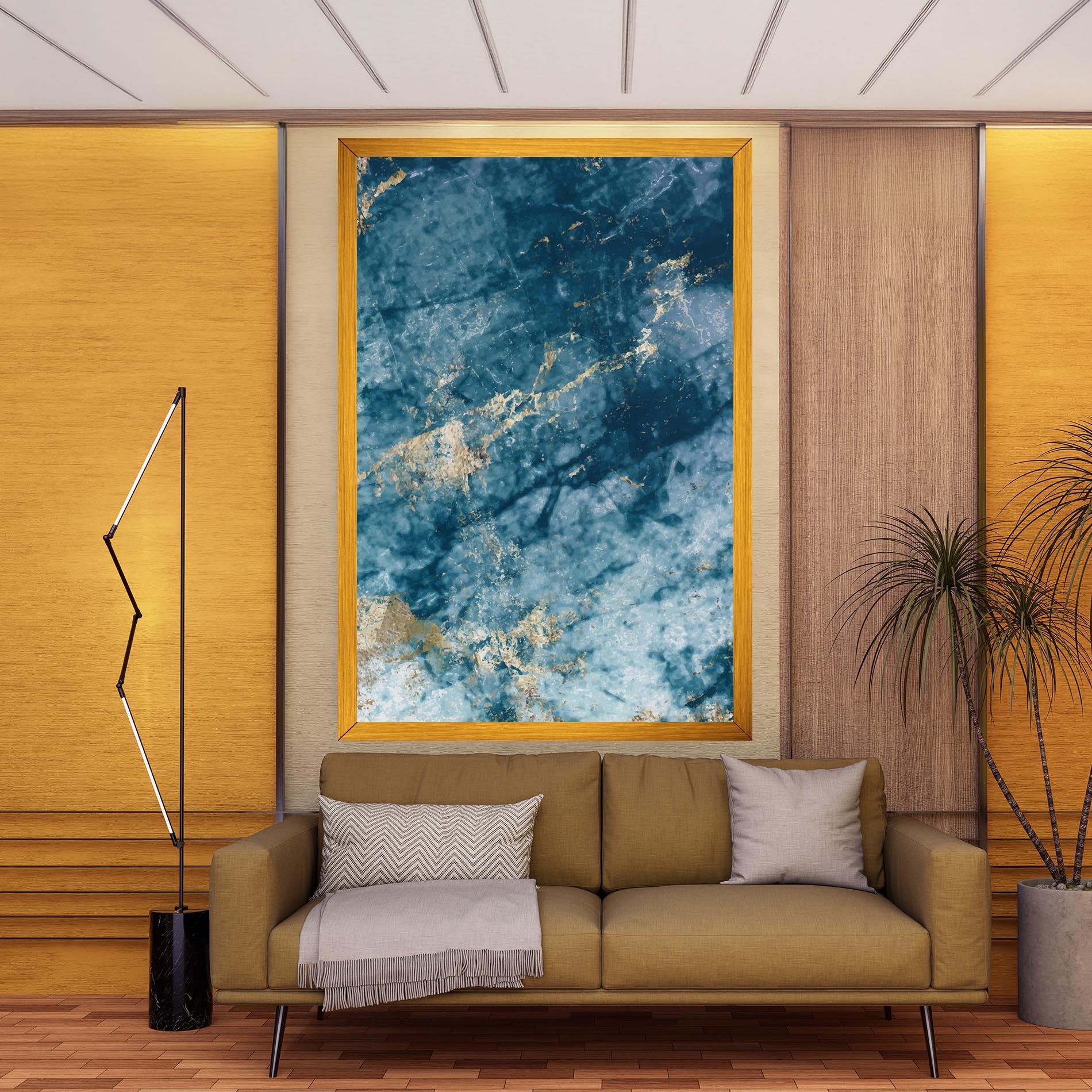 Картина на платно Blue Water Marble mockup 9