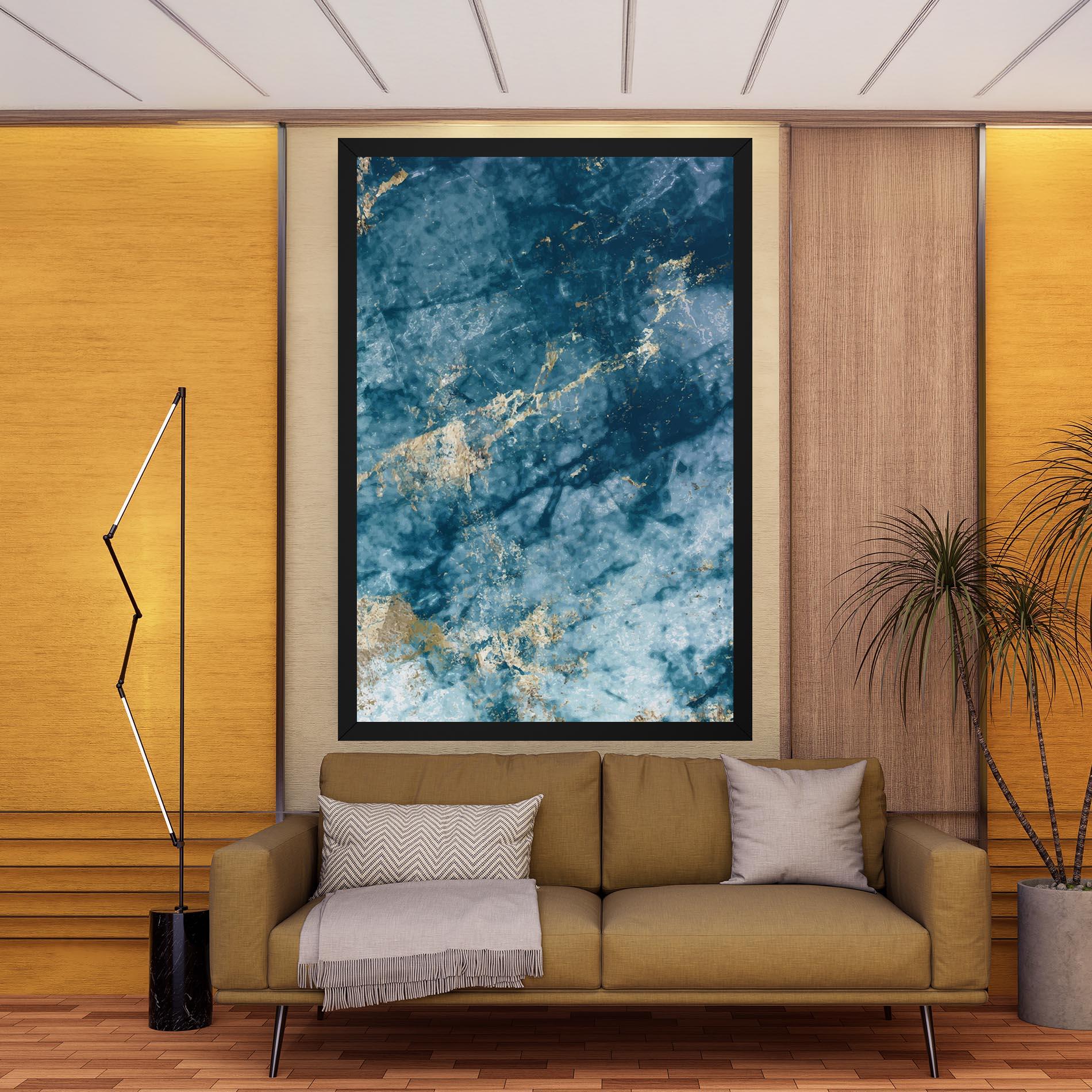 Картина на платно Blue Water Marble mockup 9