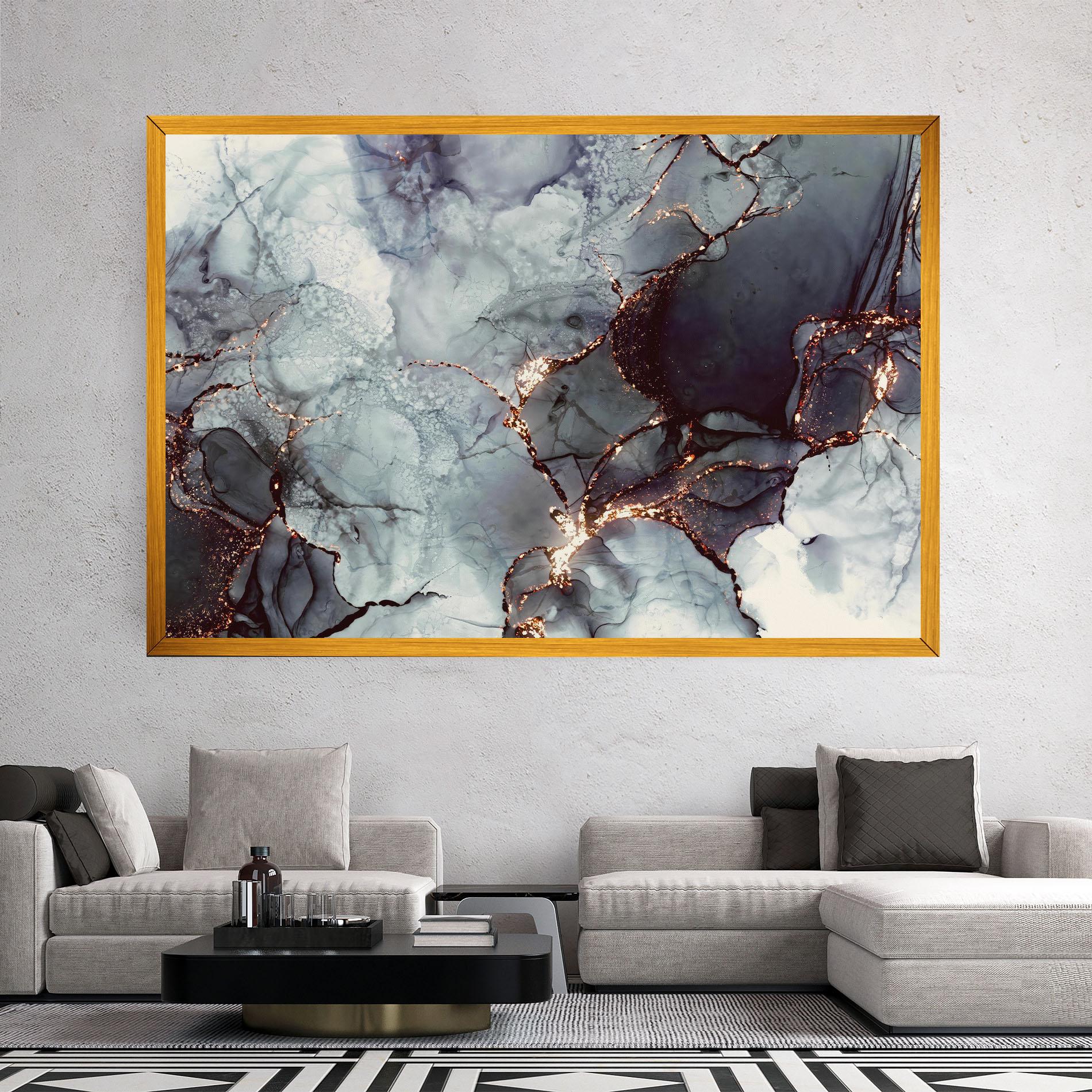 Картина на платно Abstract Gold Path mockup 2