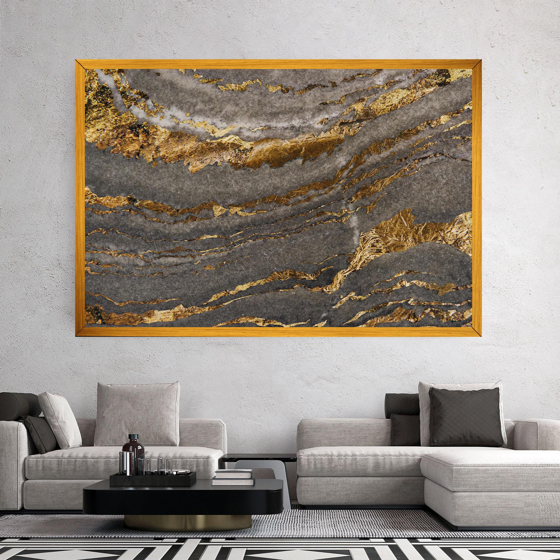Картина на платно Dark Colden Grey mockup 2