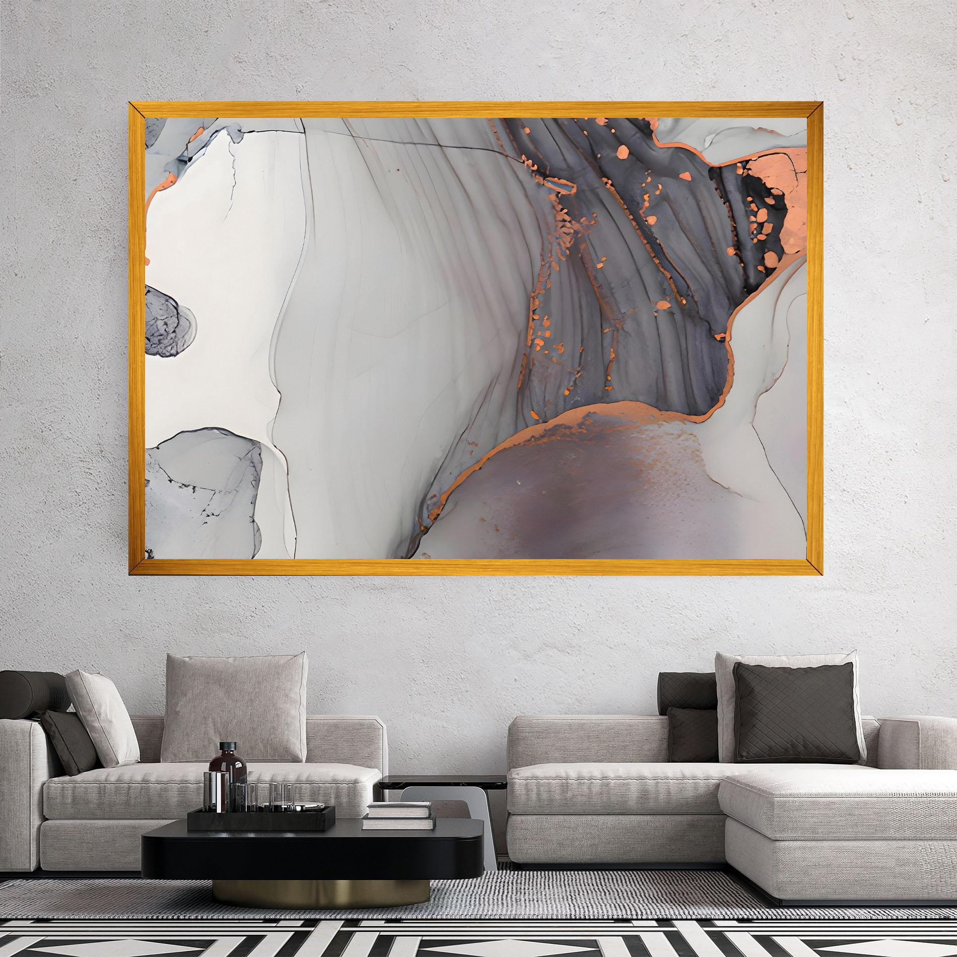 Картина на платно Grey Pink Liquid Marble mockup 2