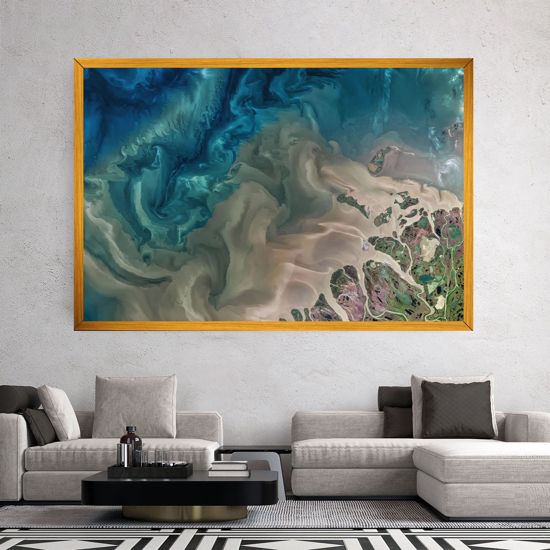 Ocean Blue Marble mockup 2