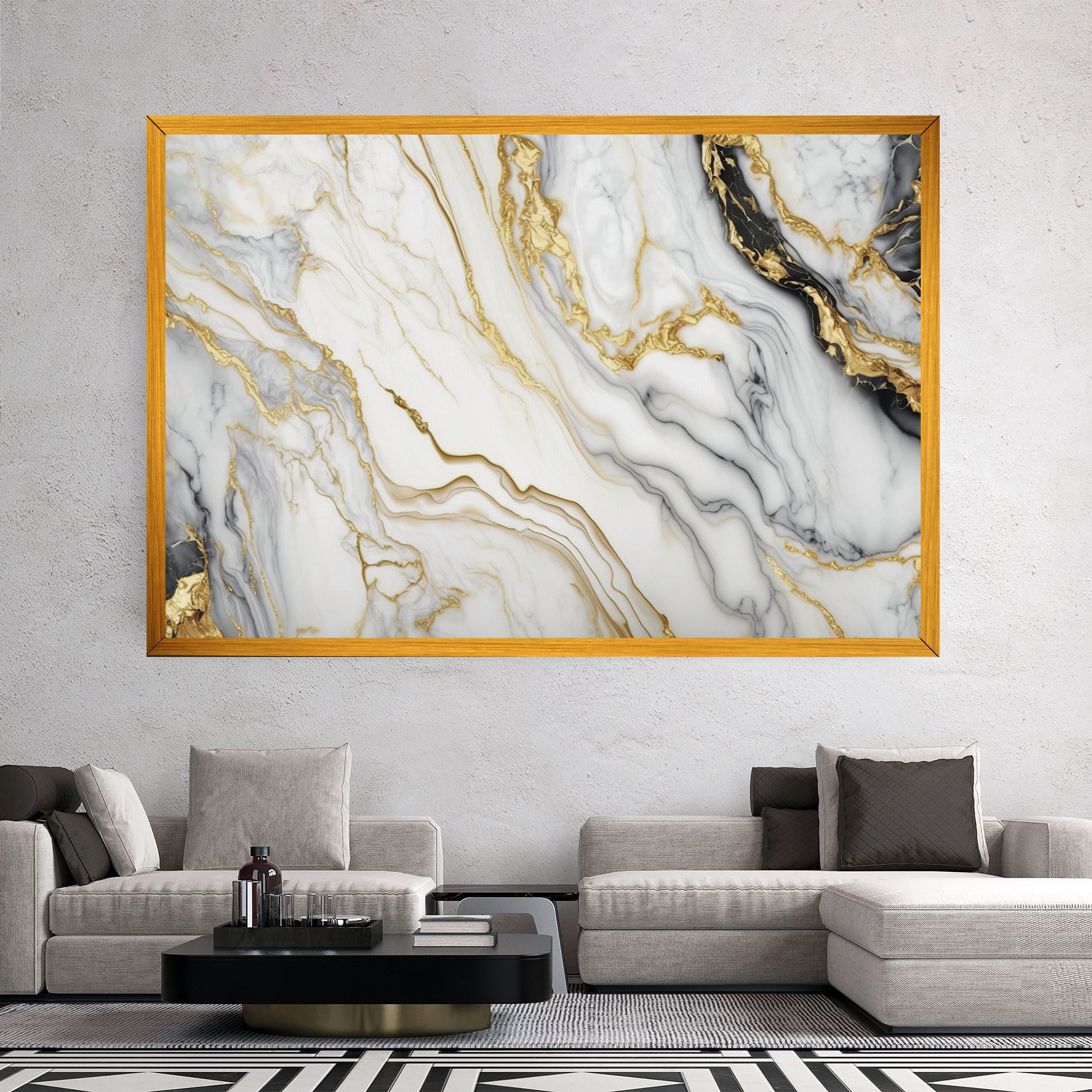 White Golden Marble mockup 2