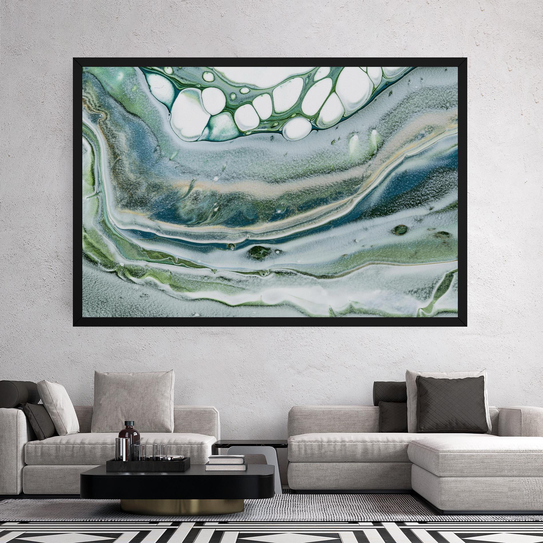 Картина на платно Dark Green Liquid mockup 2