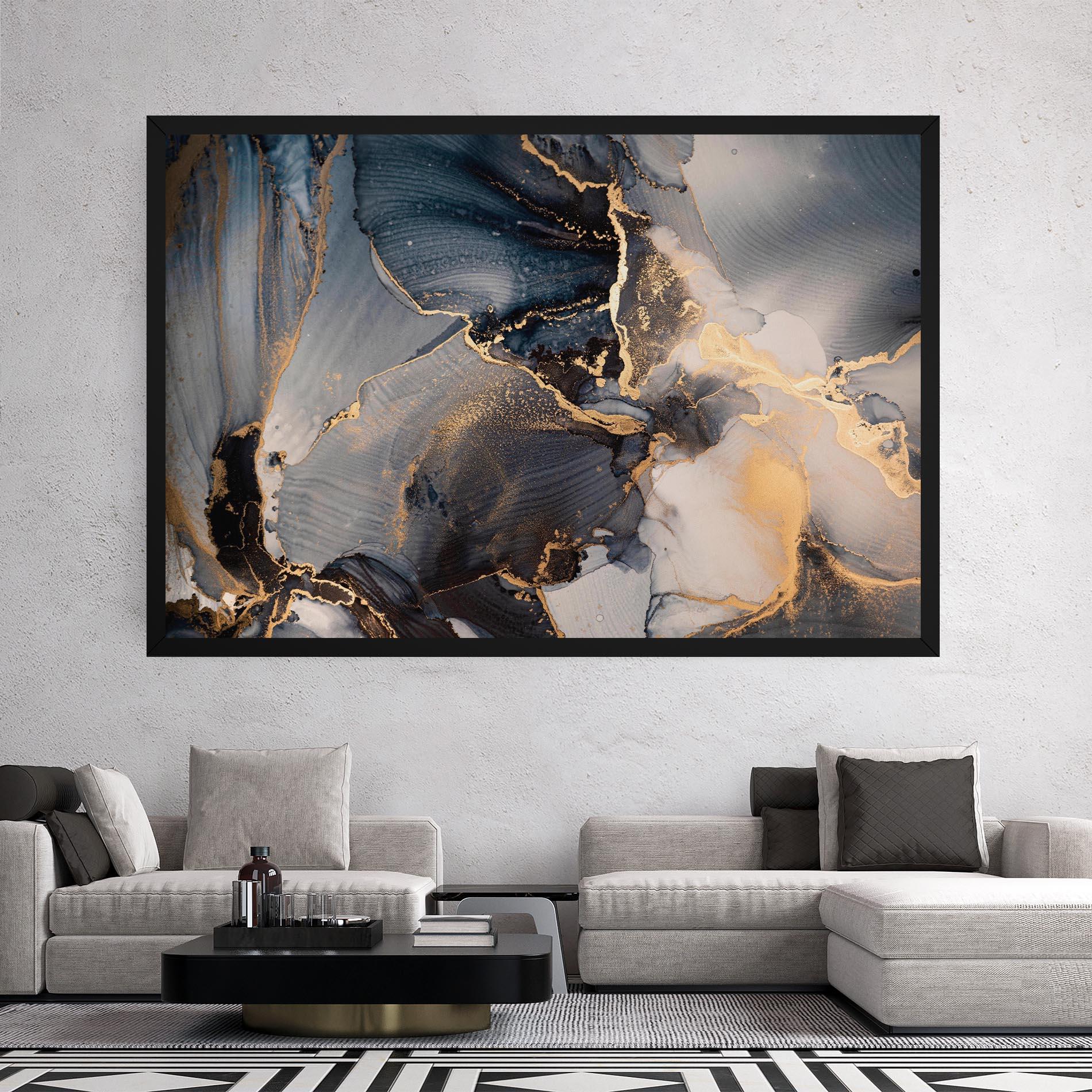 Картина на платно Golden Abstract Marble mockup 2