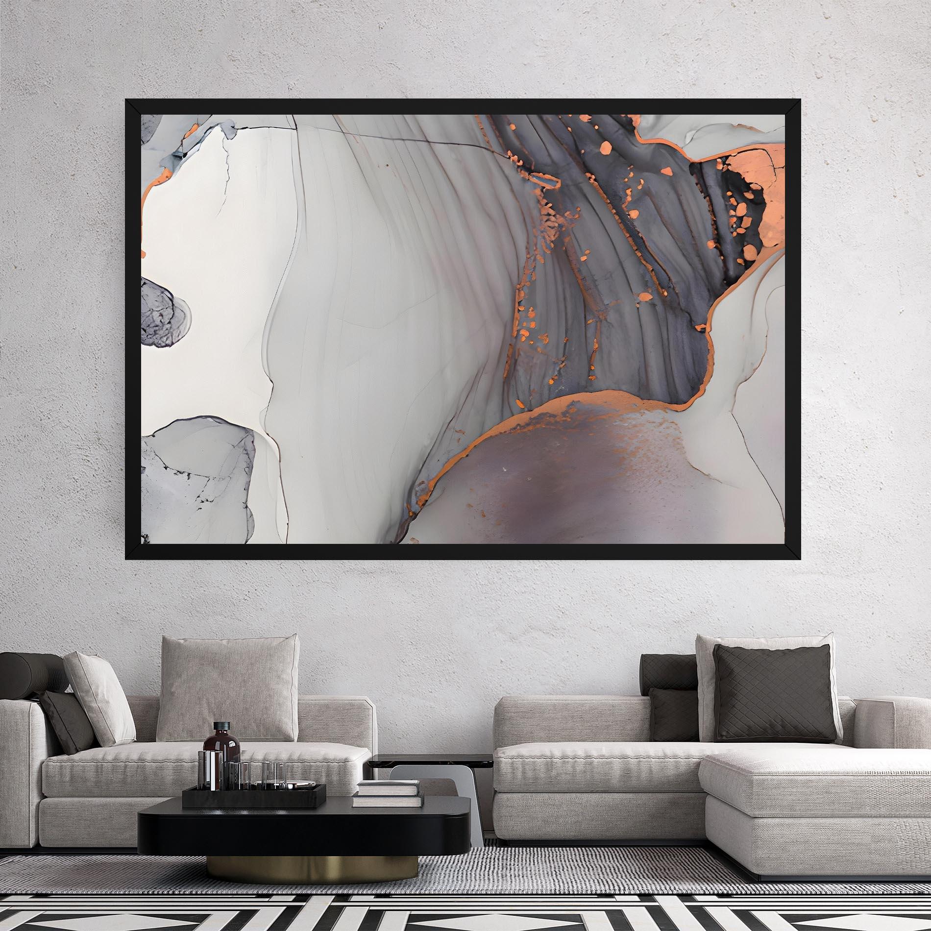 Картина на платно Grey Pink Liquid Marble mockup 2