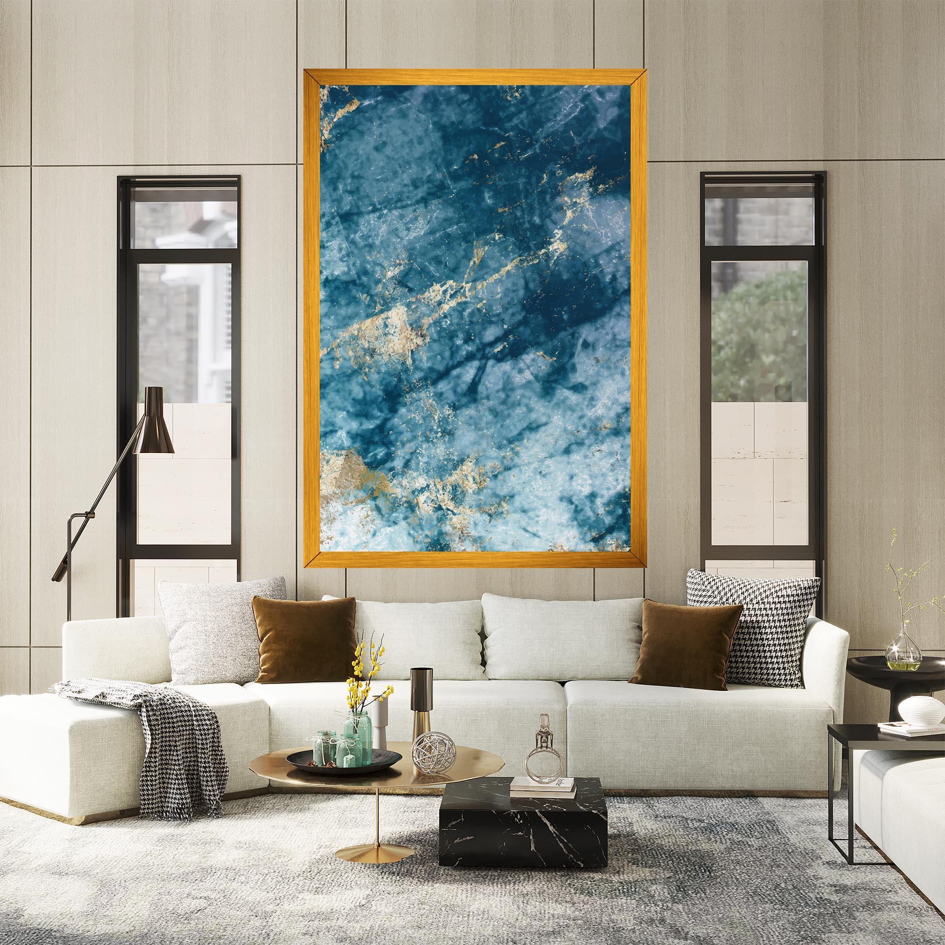 Картина на платно Blue Water Marble mockup 2