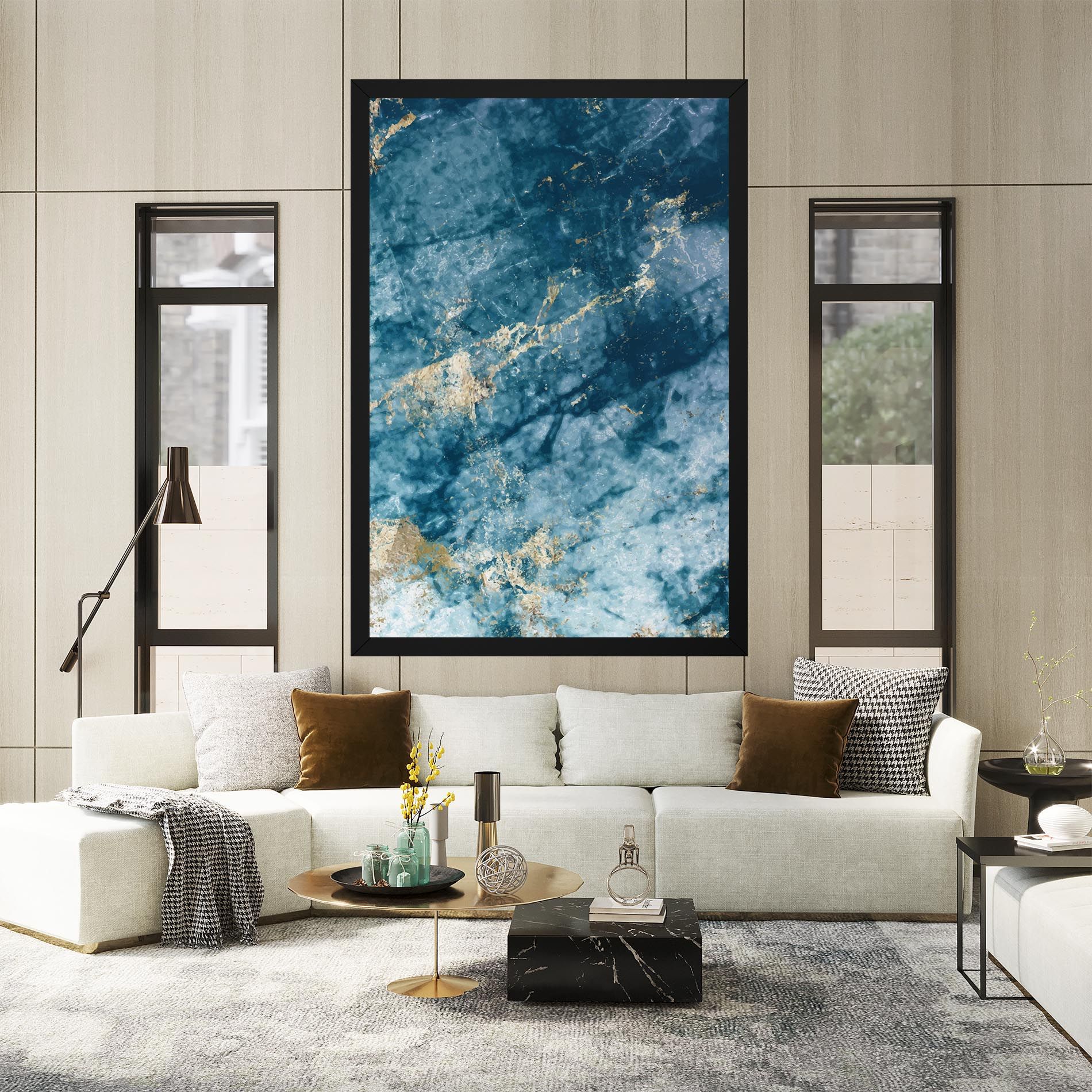 Blue Water Marble mockup 2