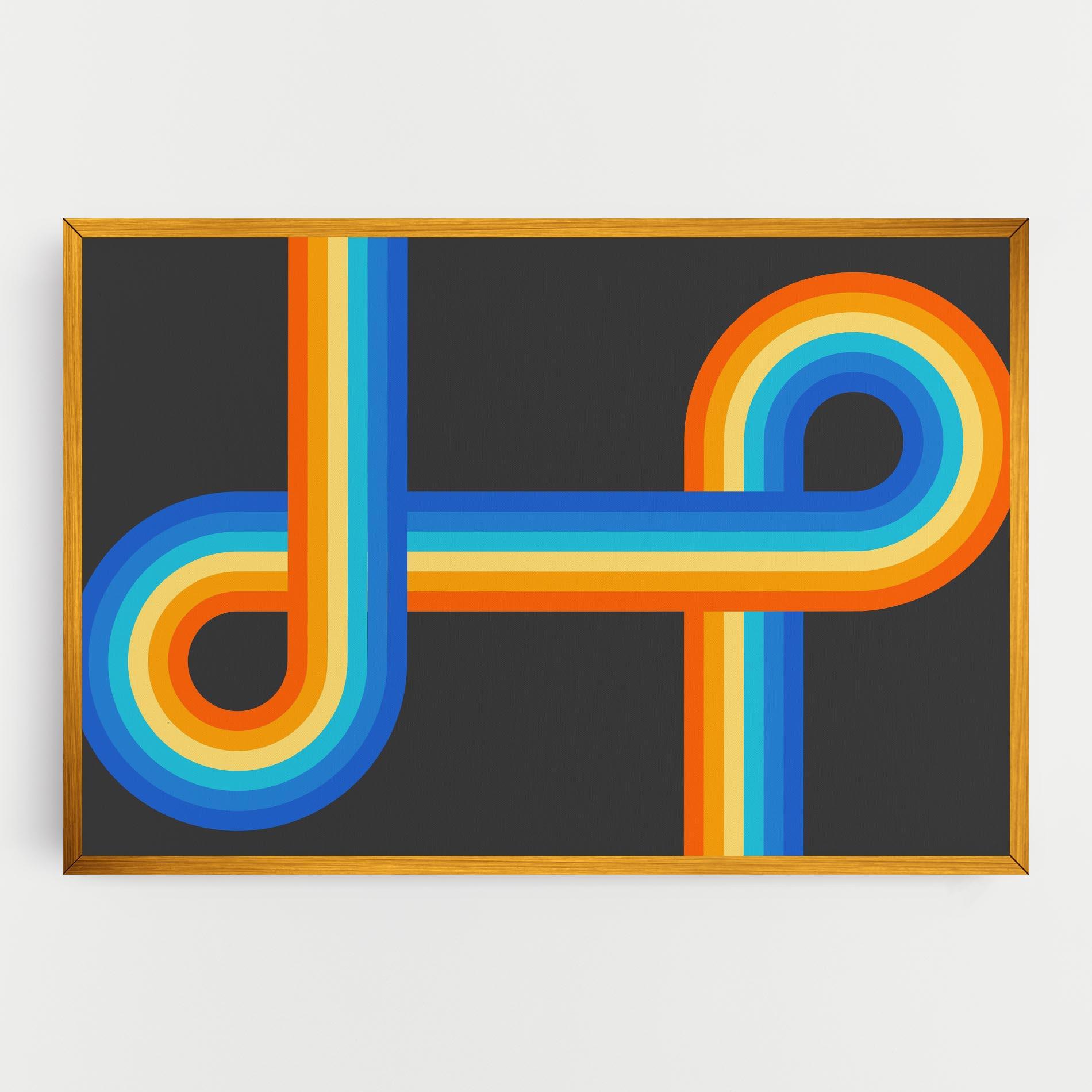 Картина на платно Vintage Ranbow mockup 0