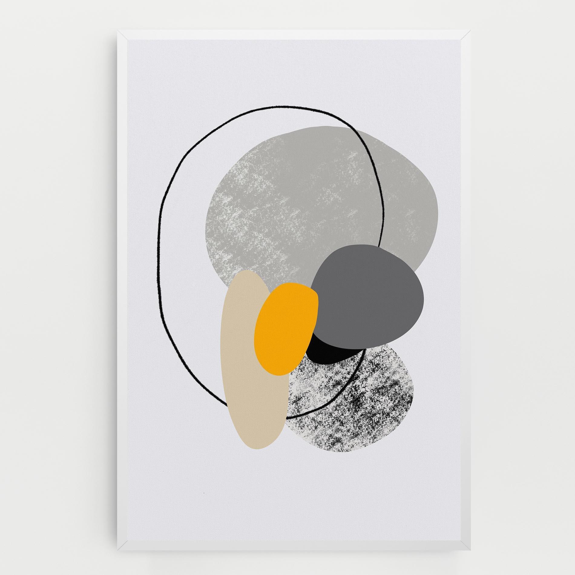 Картина на платно Grey Orange Shape mockup 0