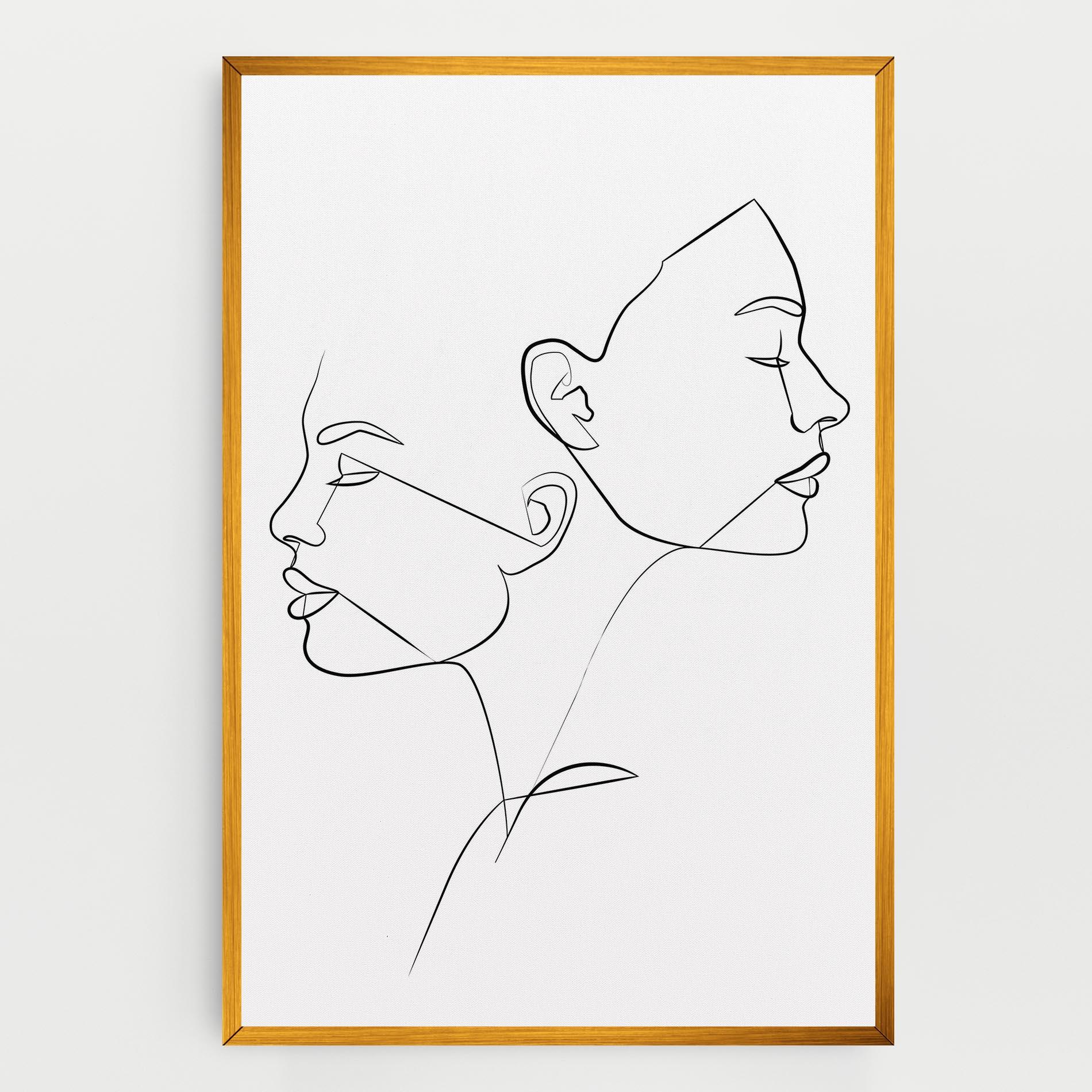 Картина на платно Female Black Line mockup 0