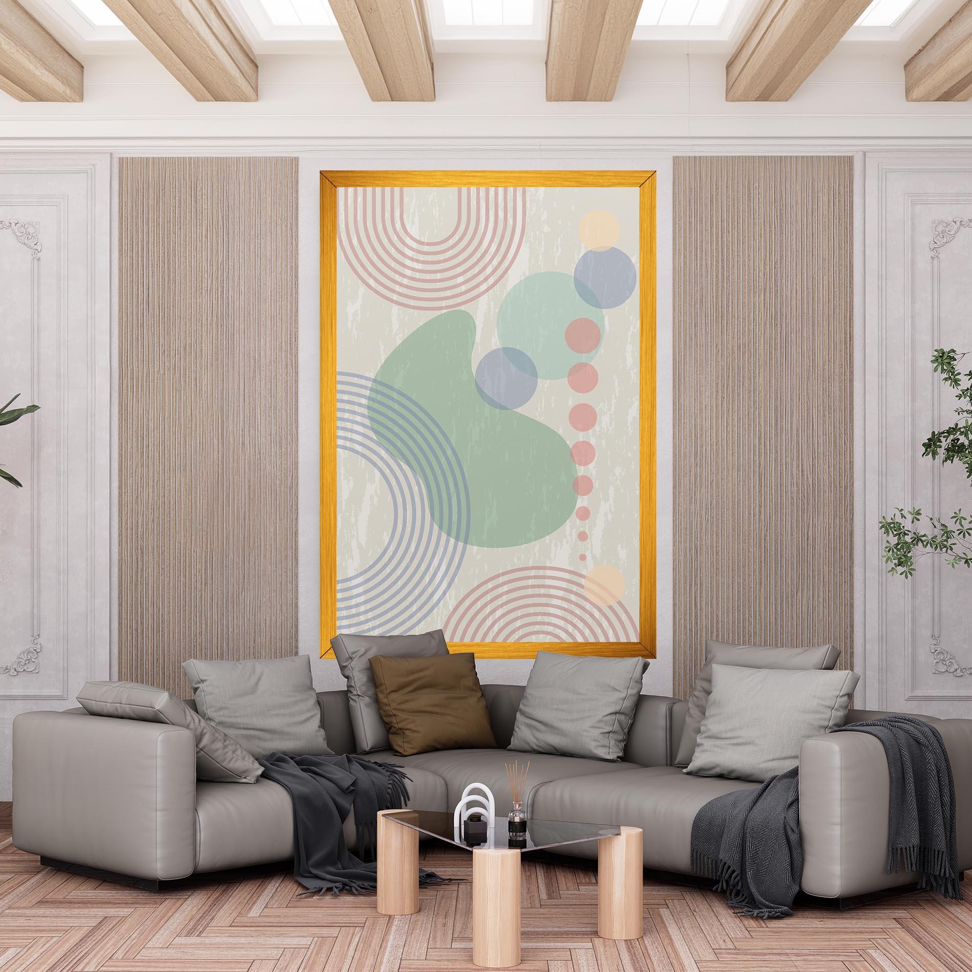 Картина на платно Green Pink Shapes mockup 6