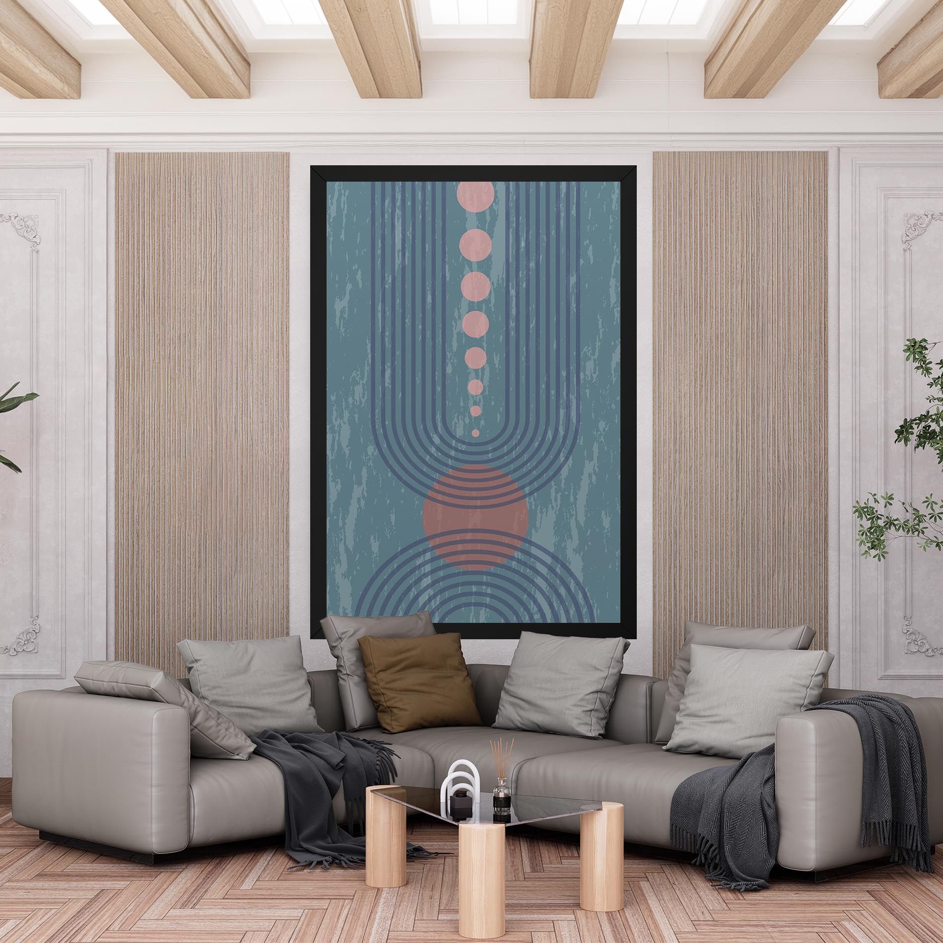 Pink Circle On Blue mockup 6