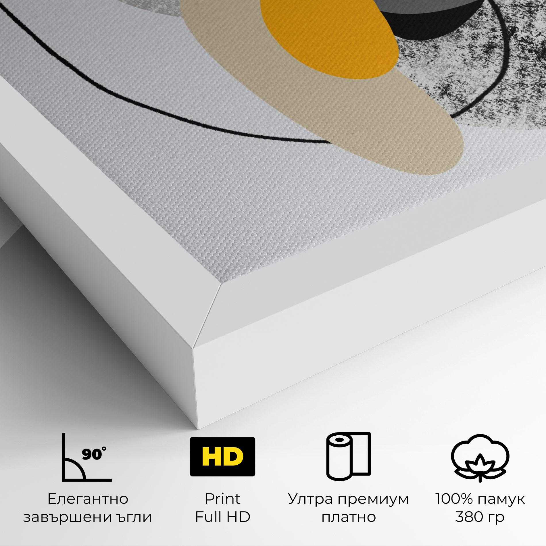 Картина на платно Grey Orange Shape mockup 4