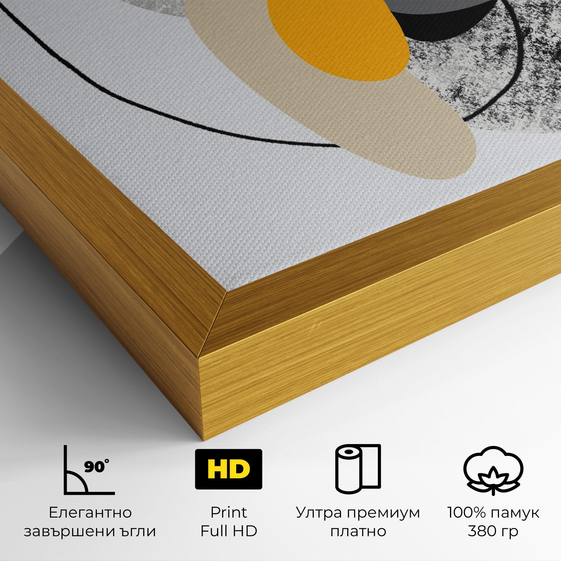 Картина на платно Grey Orange Shape mockup 4