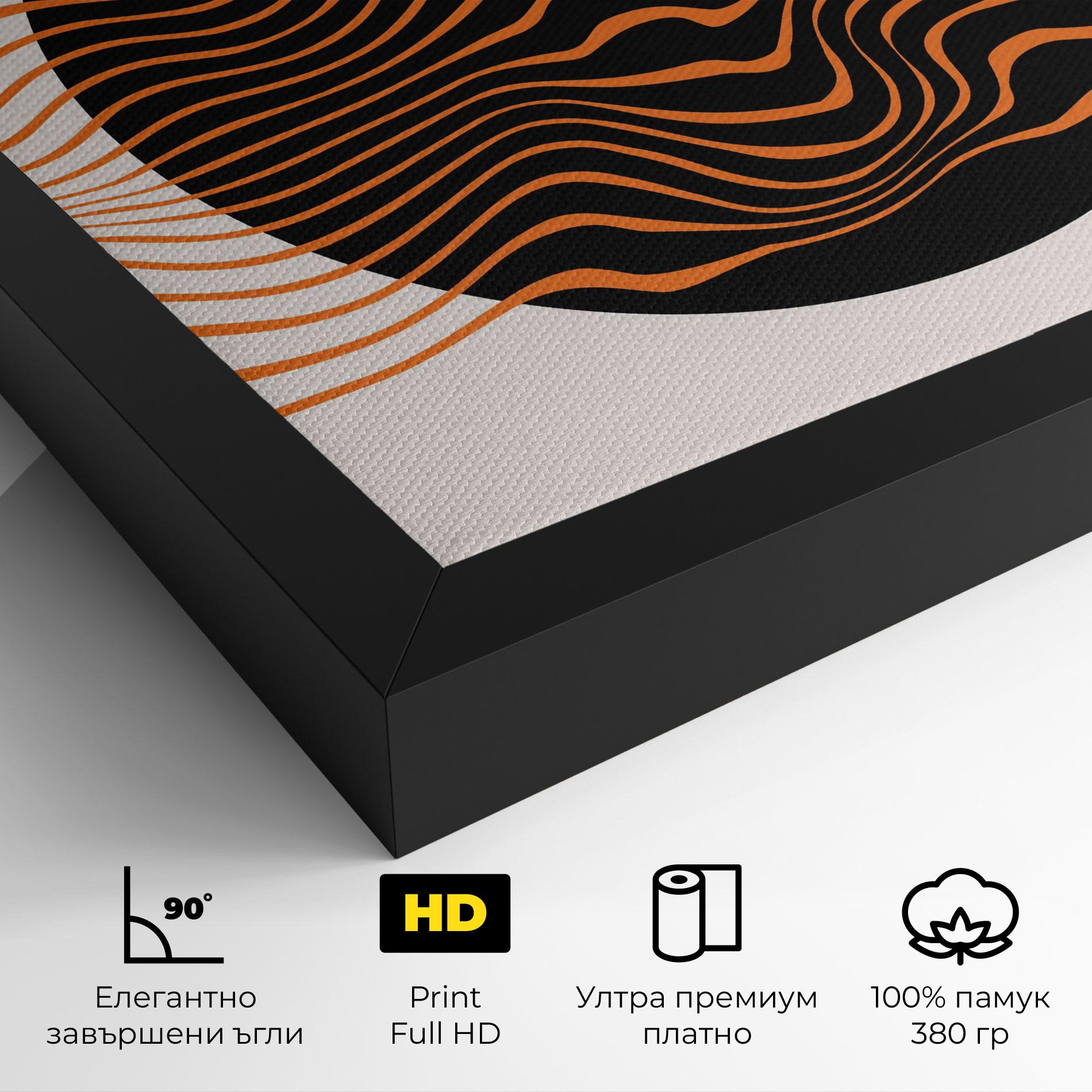 Картина на платно Black Circle mockup 4