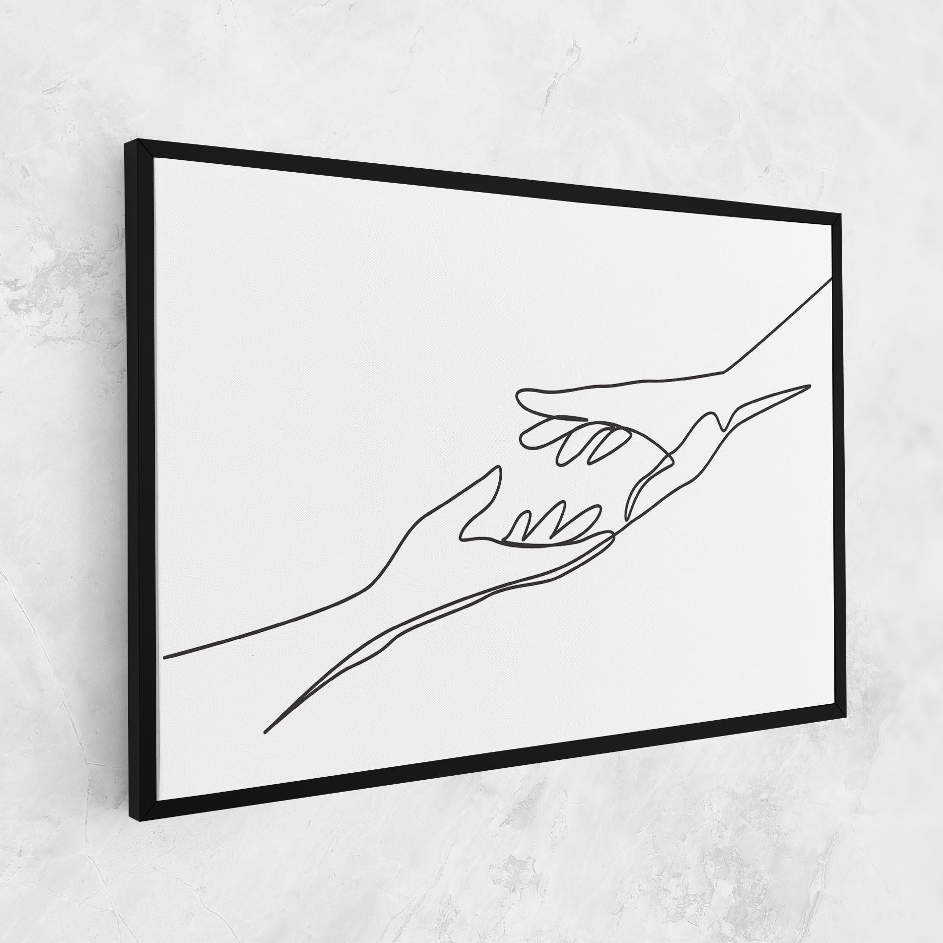 Картина на платно Hands Reaching mockup 1