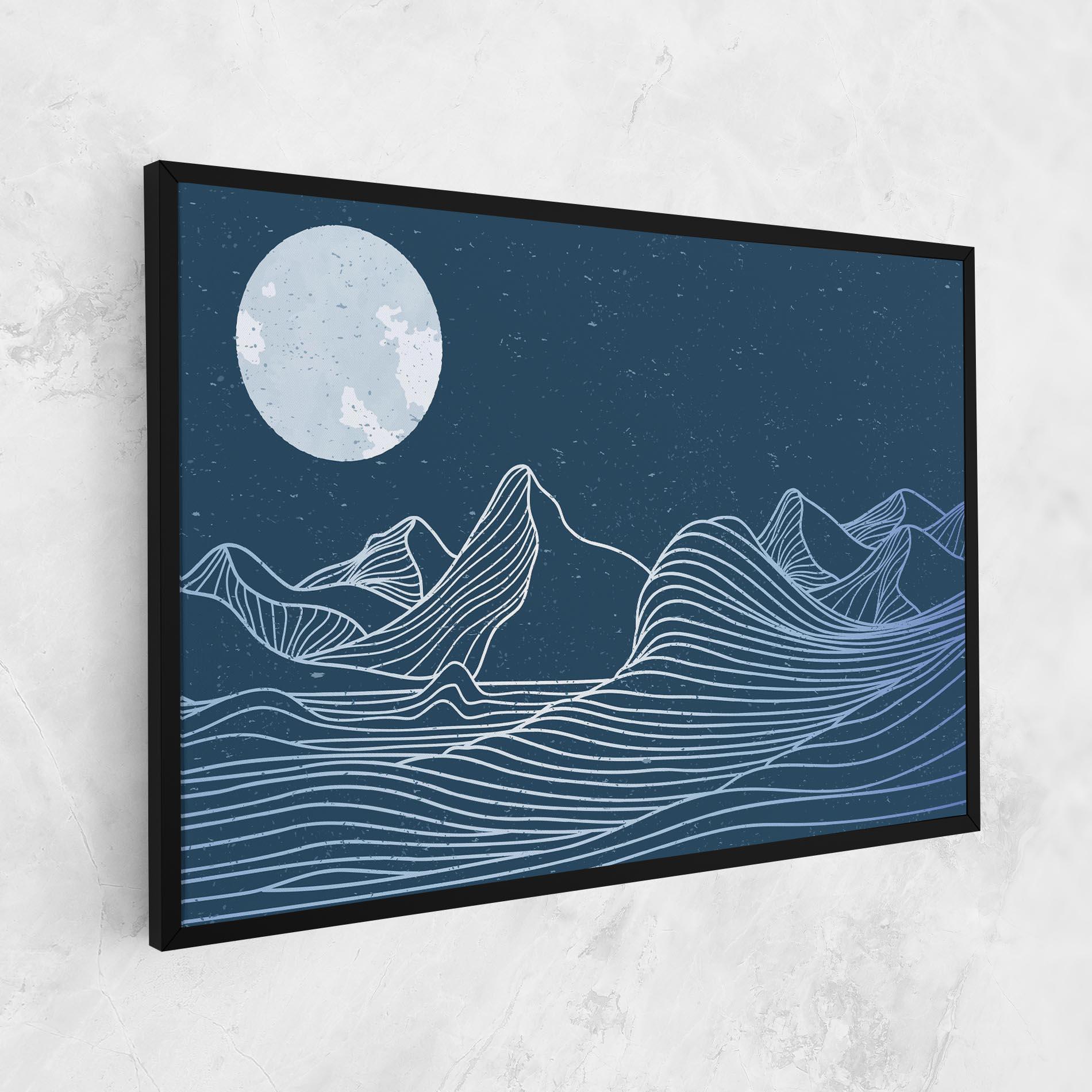Картина на платно Ocean Blue Wave mockup 1