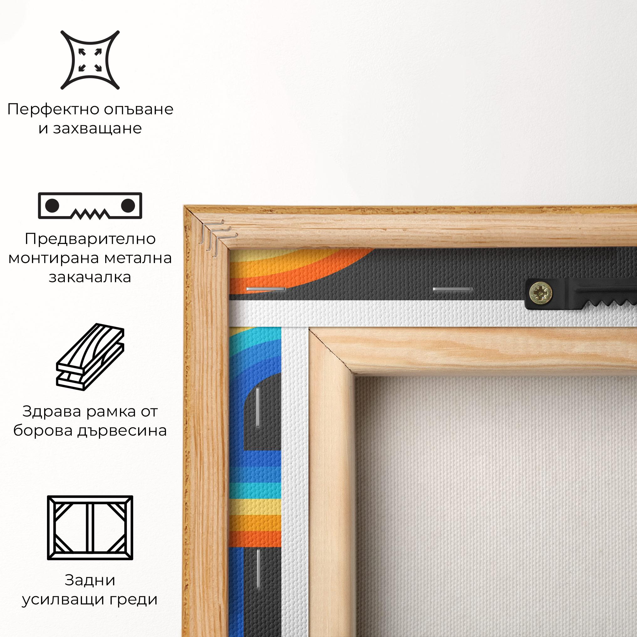 Картина на платно Vintage Ranbow mockup 5