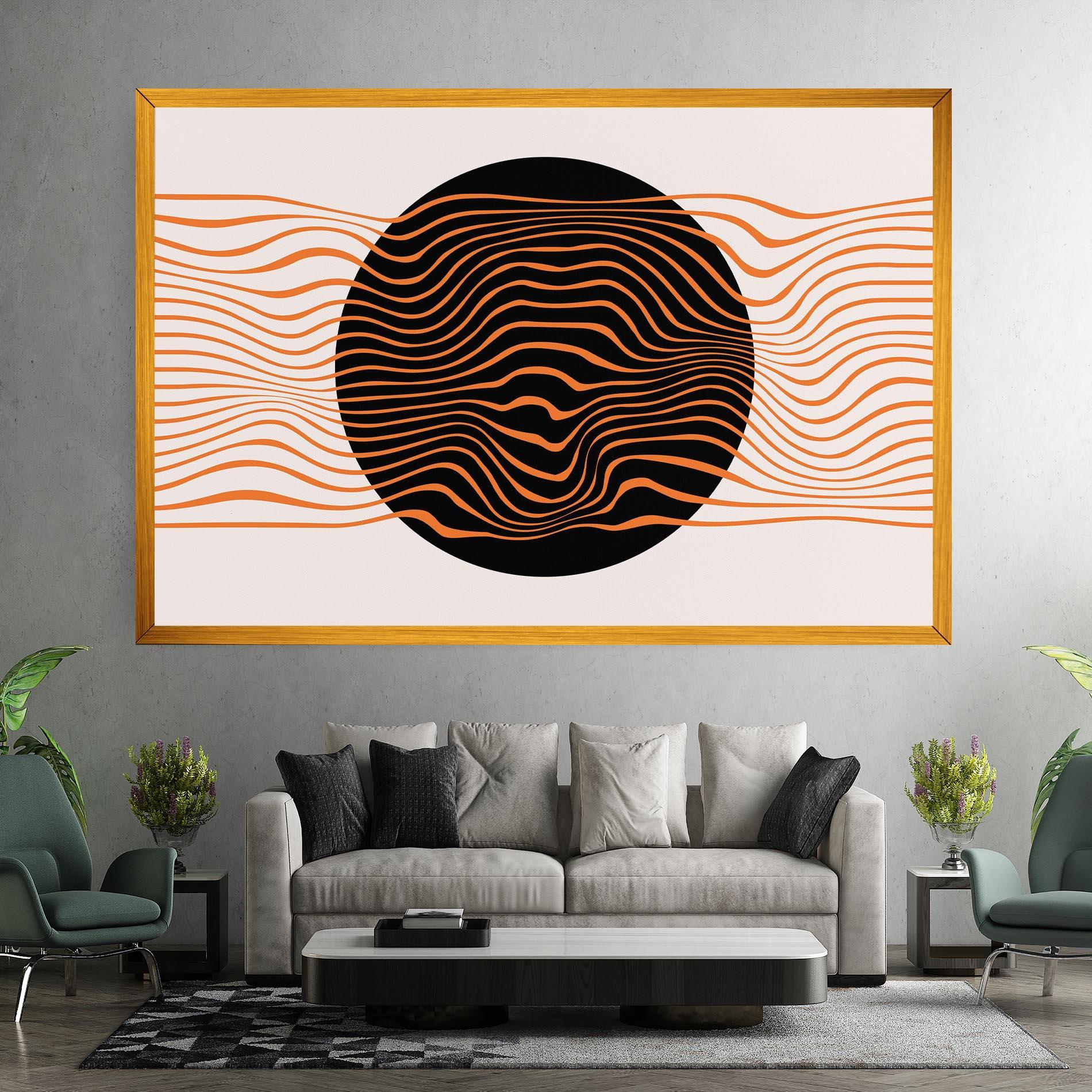 Картина на платно Black Circle mockup 7