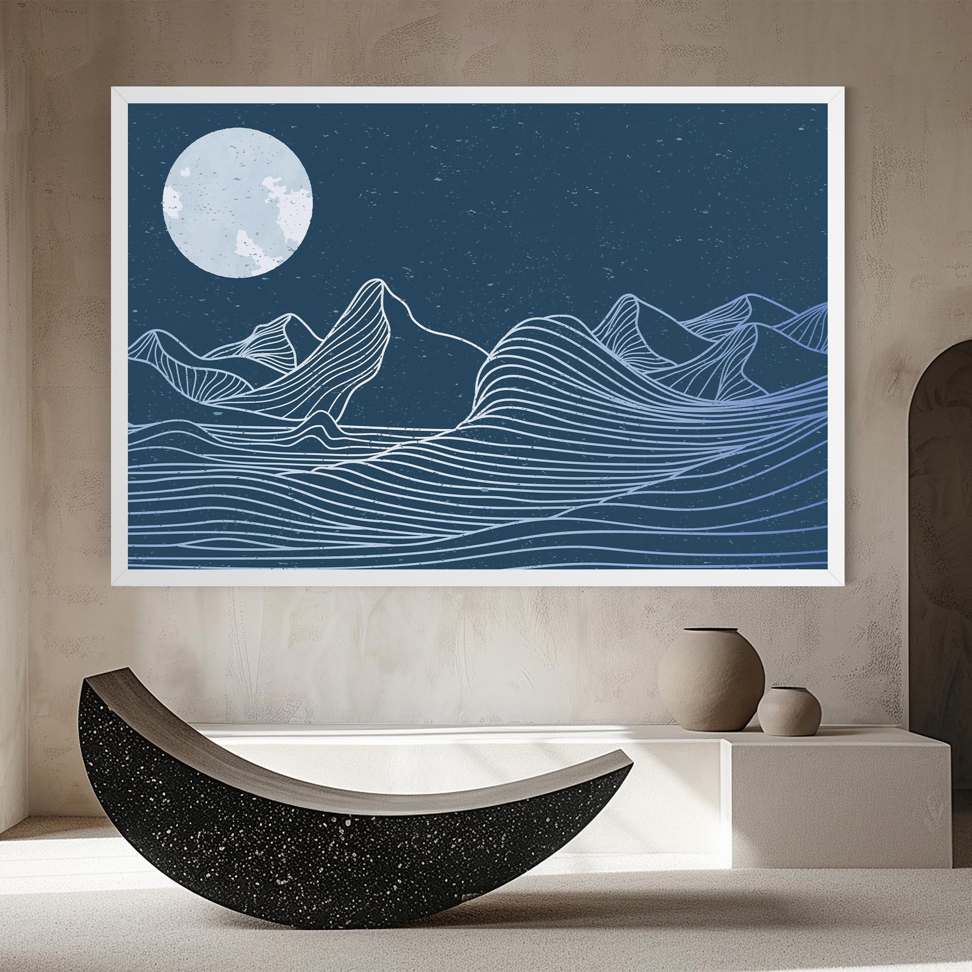 Картина на платно Ocean Blue Wave mockup 8