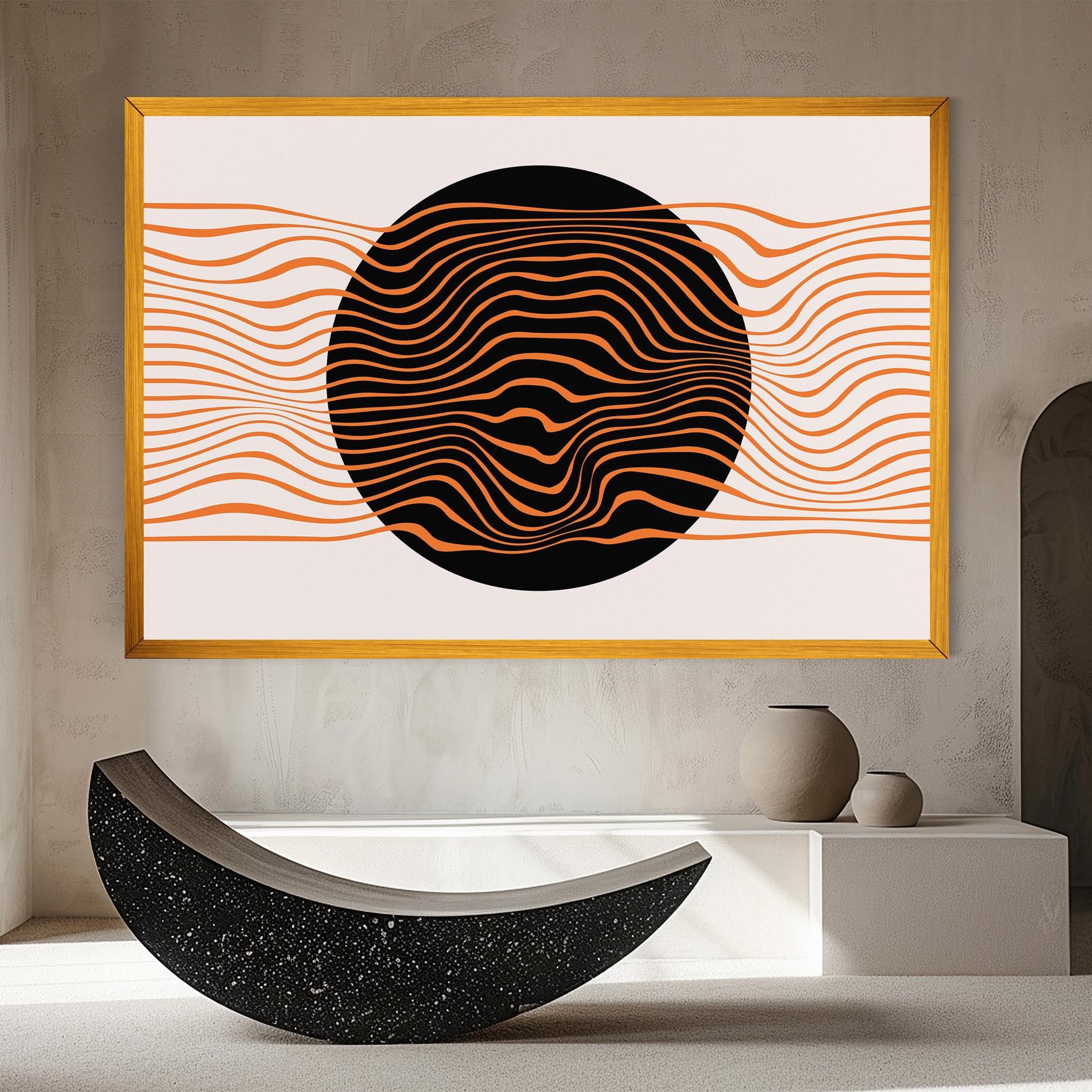 Картина на платно Black Circle mockup 8