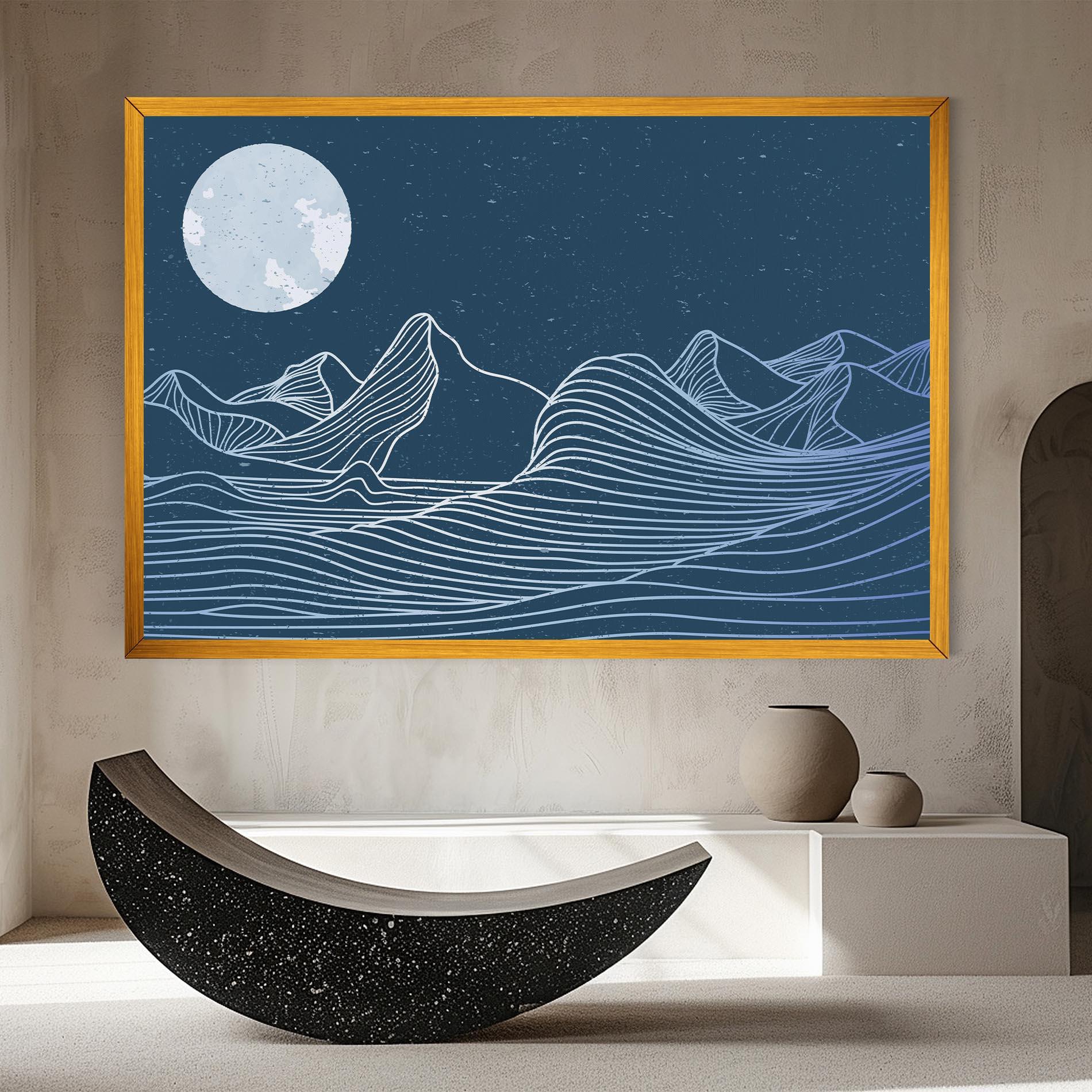 Картина на платно Ocean Blue Wave mockup 8