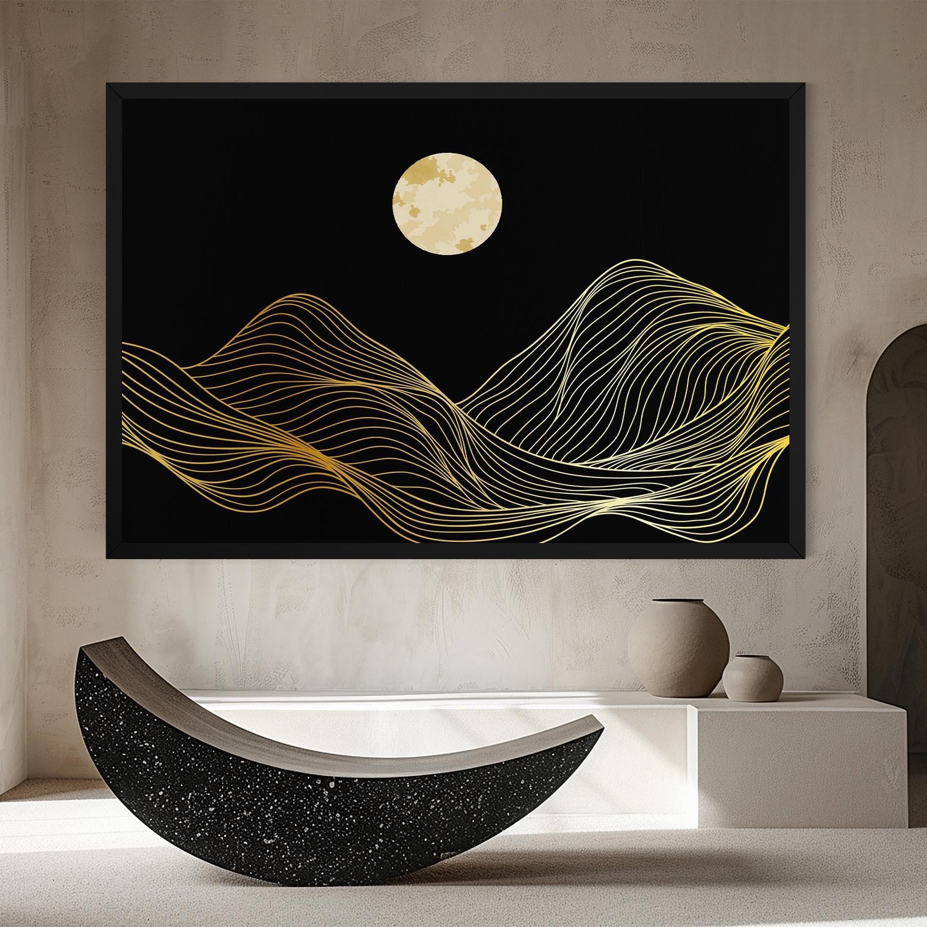 Картина на платно Golden Moon mockup 8