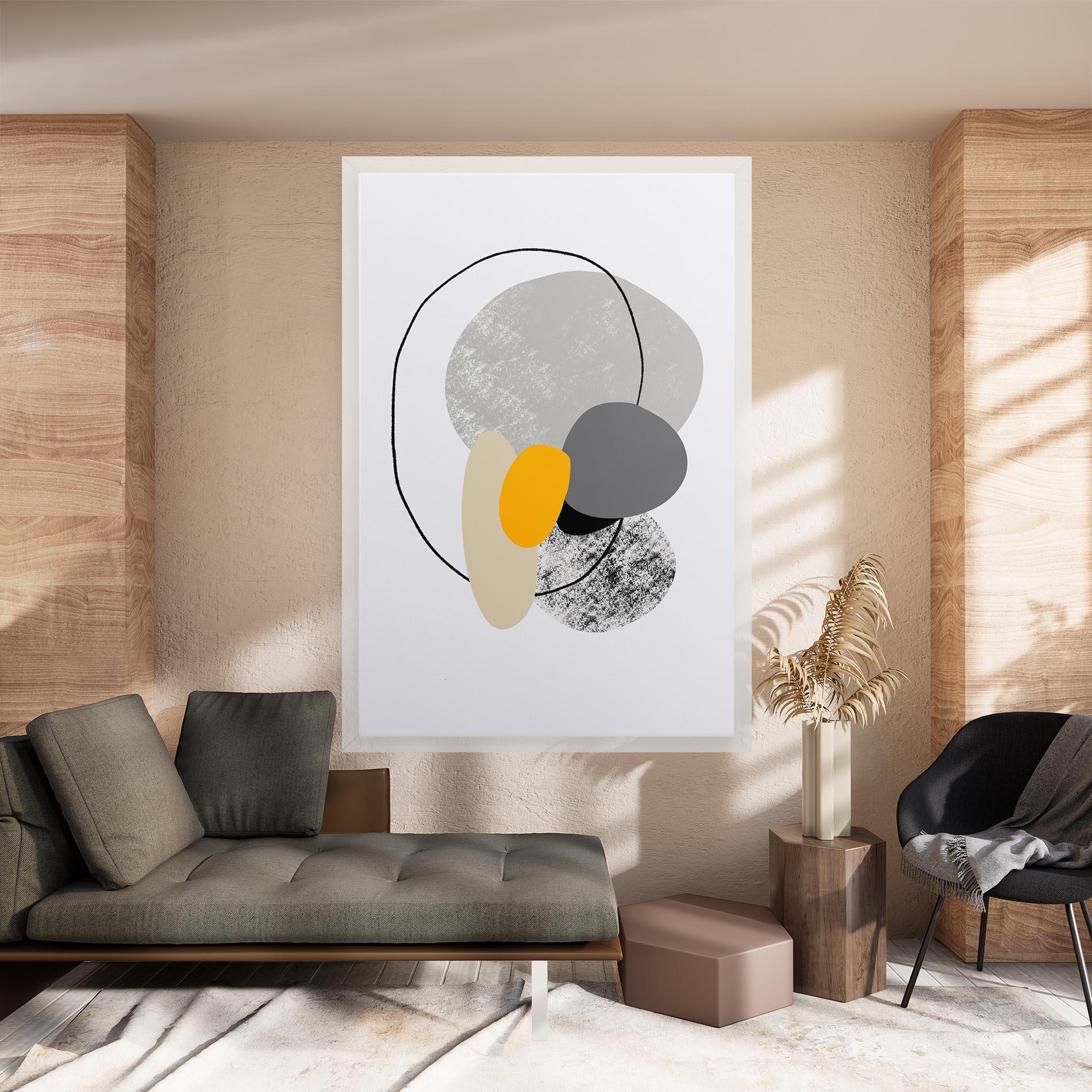 Картина на платно Grey Orange Shape mockup 8