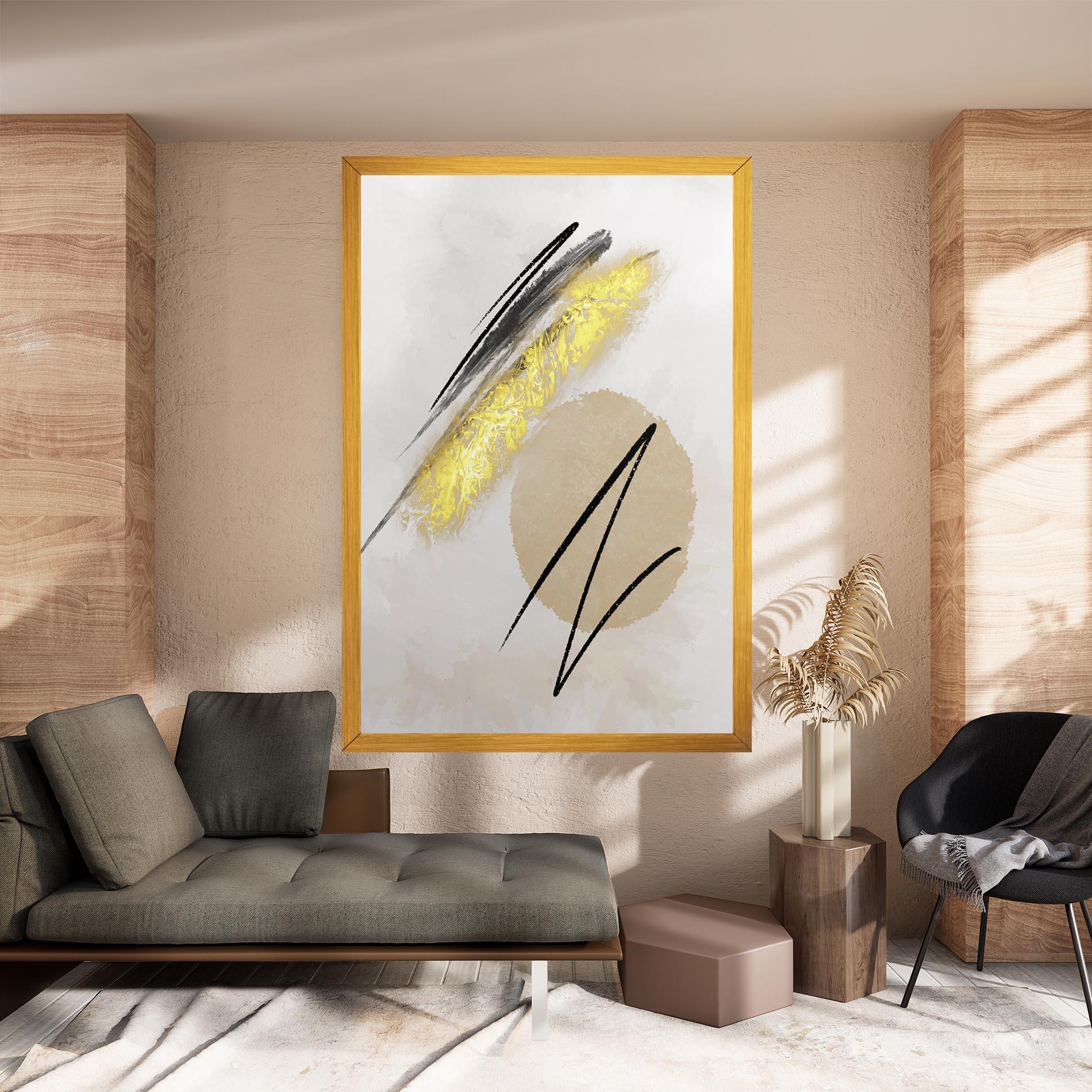 Картина на платно Gold Brush mockup 8