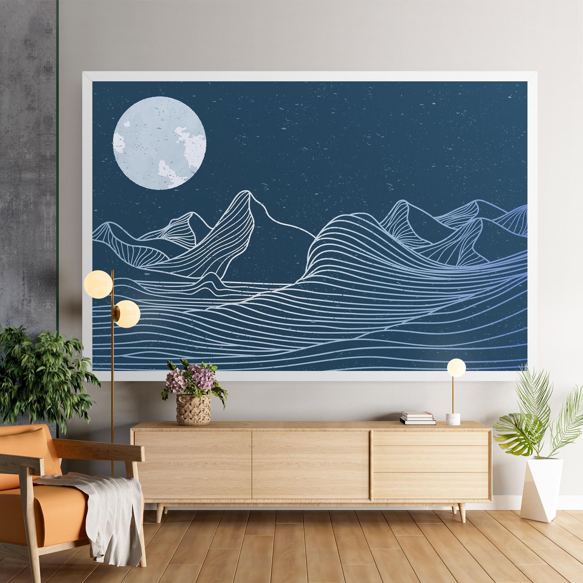 Картина на платно Ocean Blue Wave mockup 9