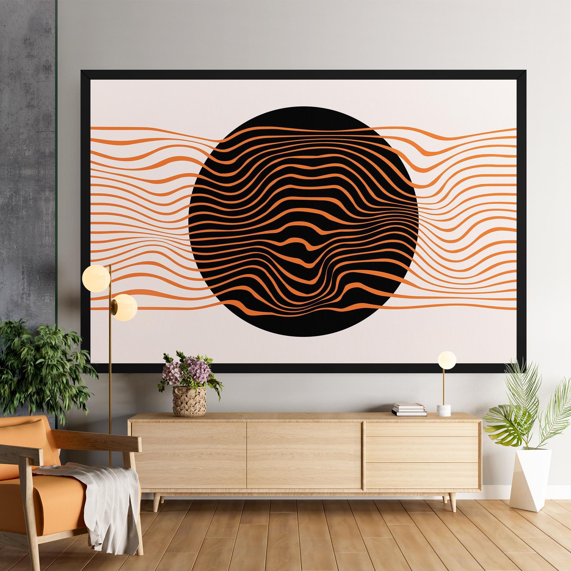 Картина на платно Black Circle mockup 9