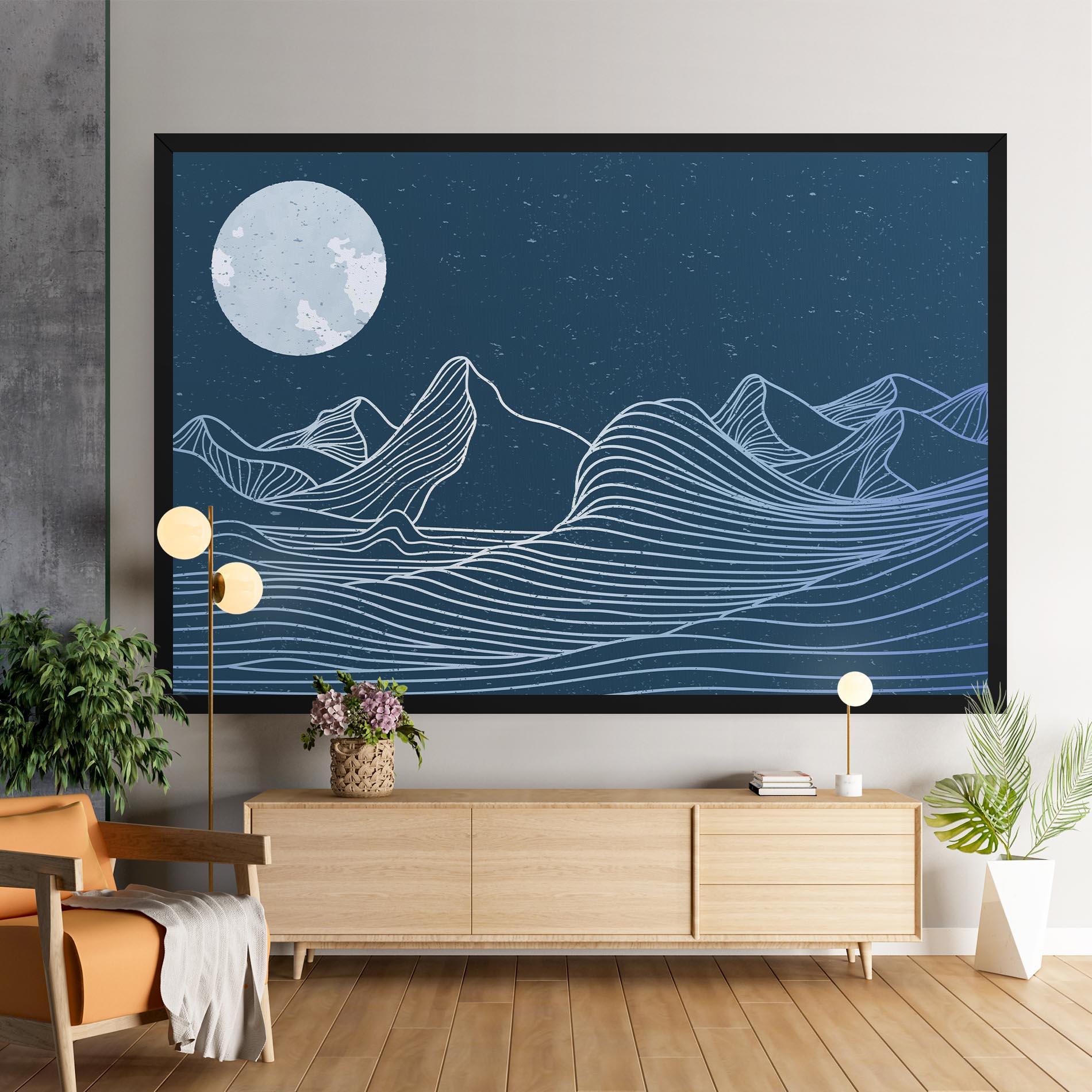 Картина на платно Ocean Blue Wave mockup 9
