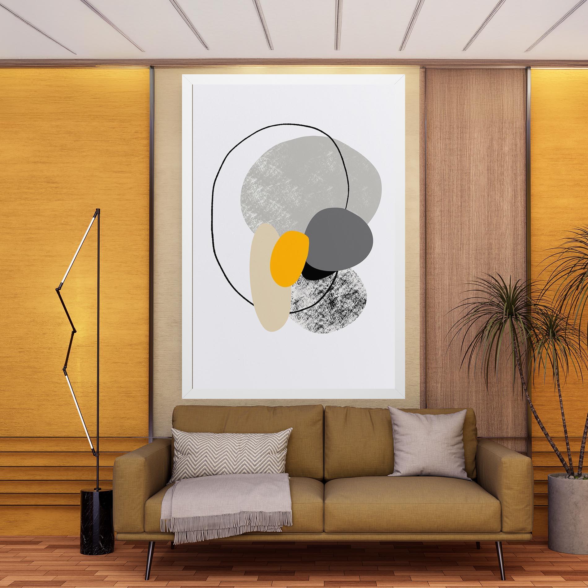 Картина на платно Grey Orange Shape mockup 9