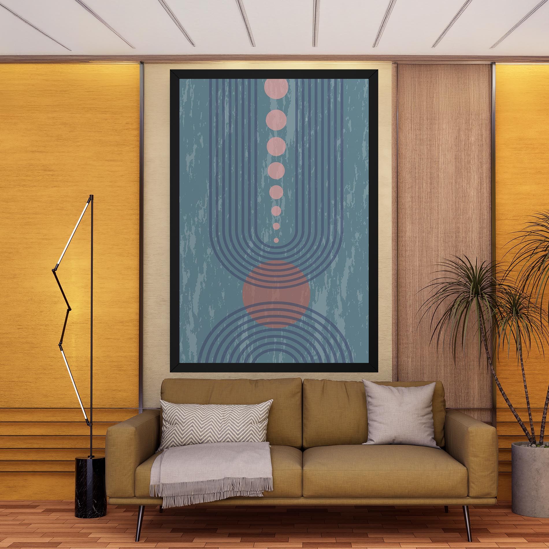 Pink Circle On Blue mockup 9