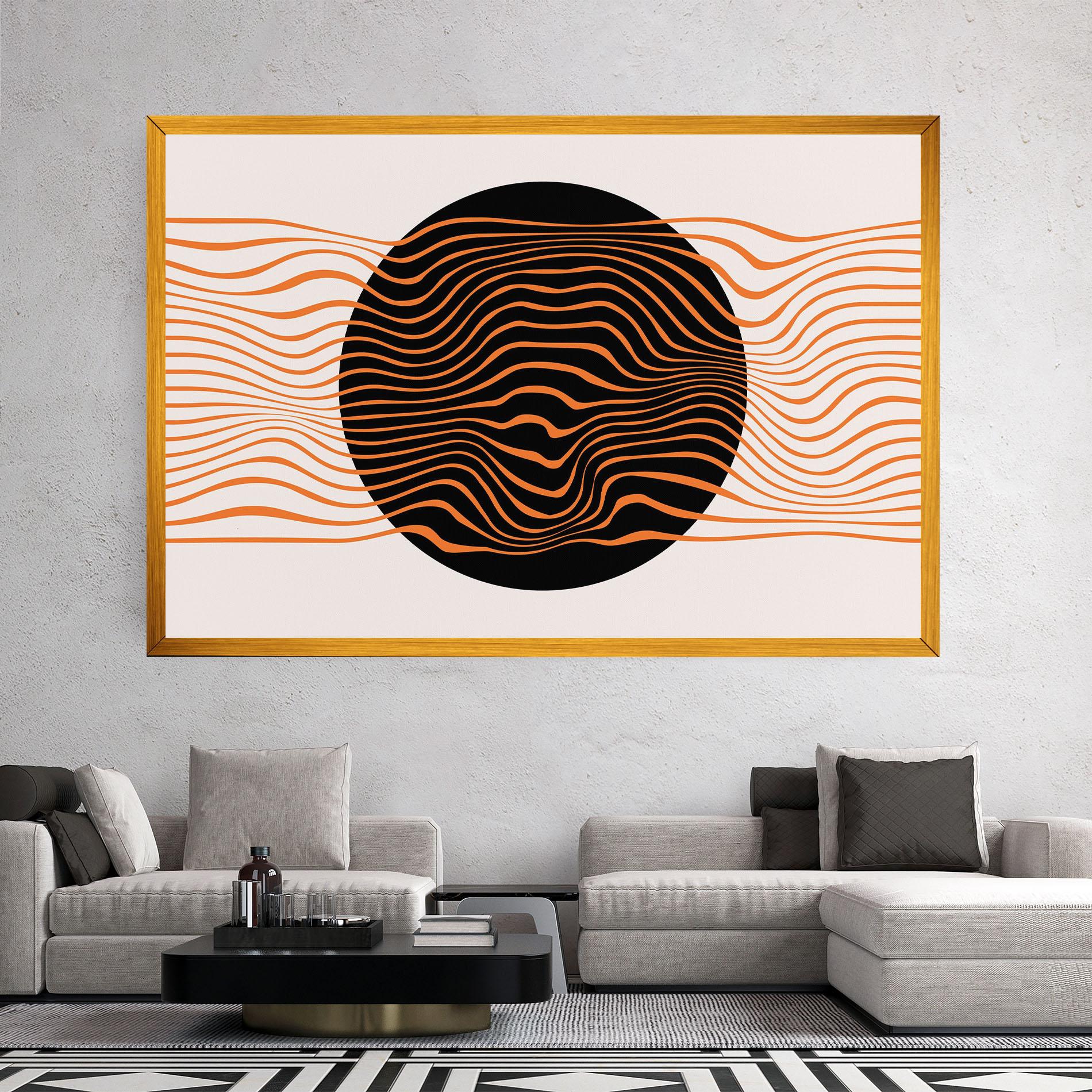 Картина на платно Black Circle mockup 2