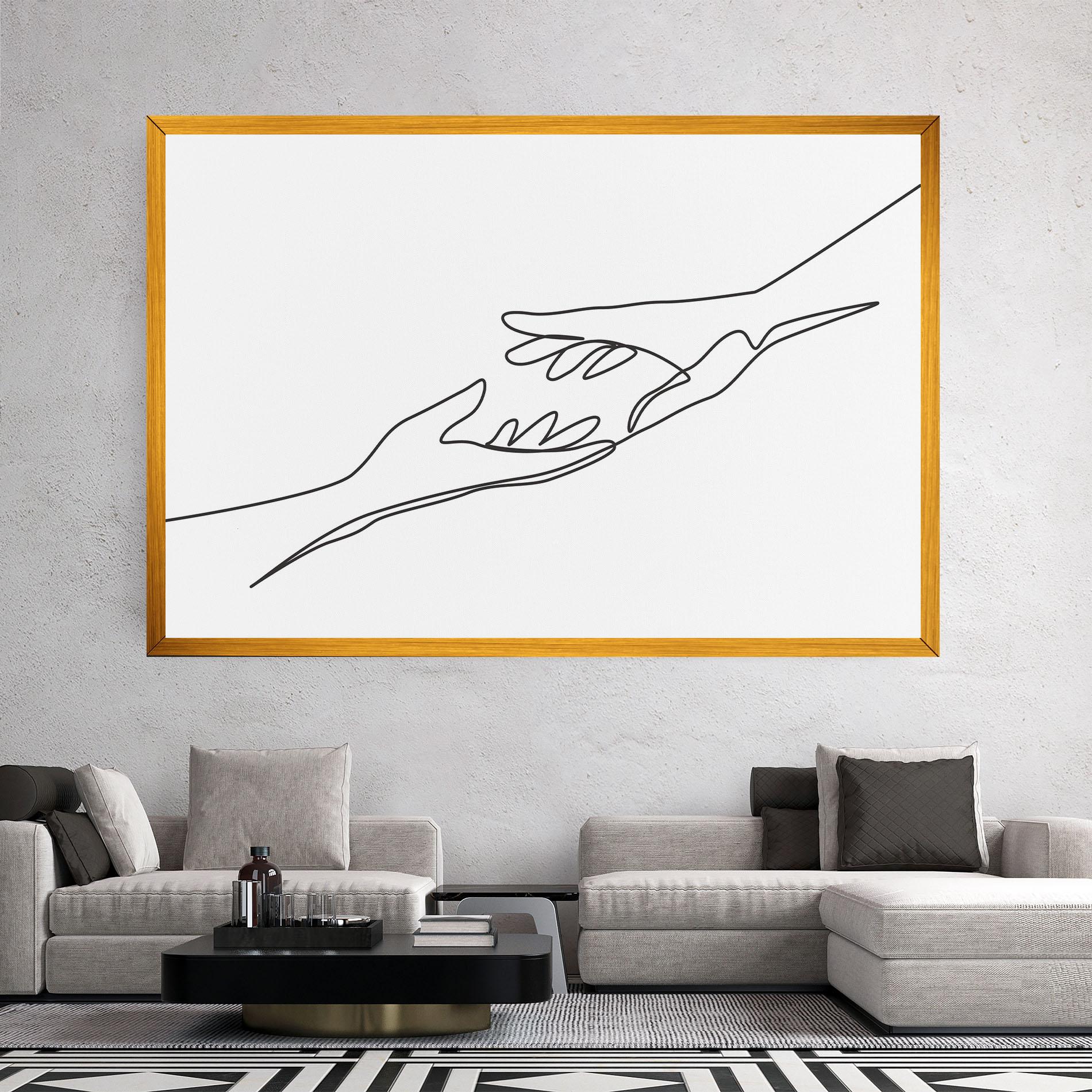 Картина на платно Hands Reaching mockup 2