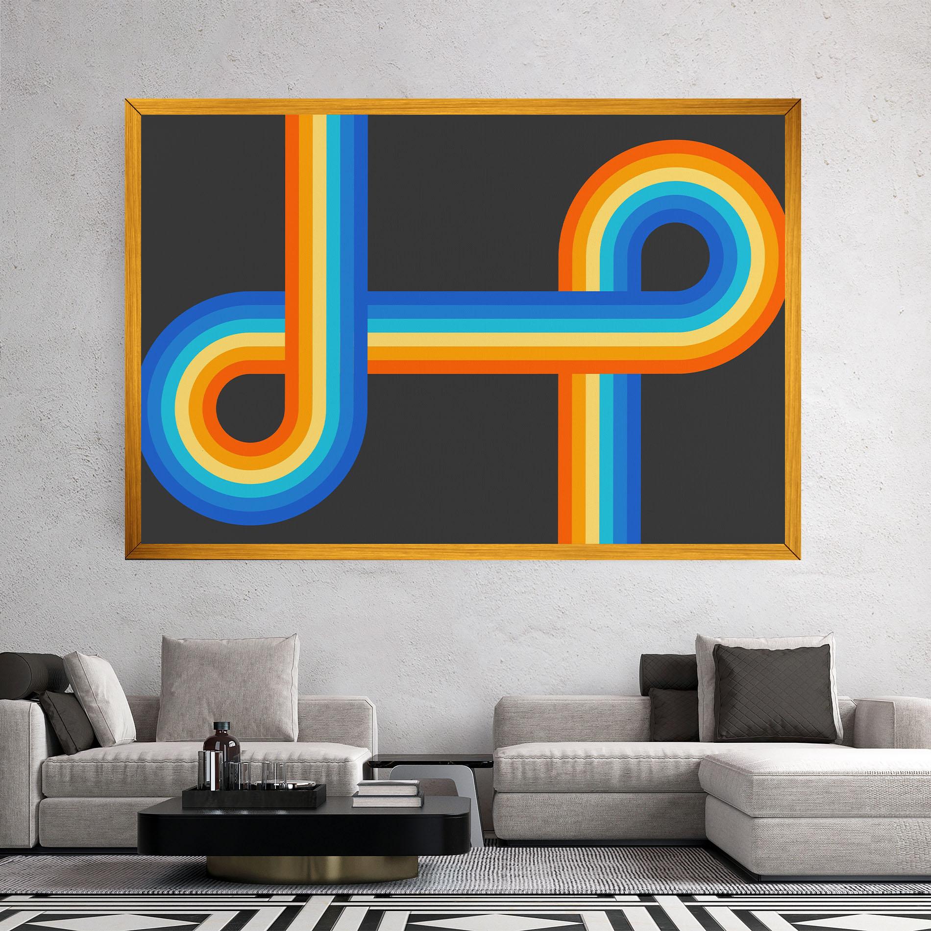 Картина на платно Vintage Ranbow mockup 2