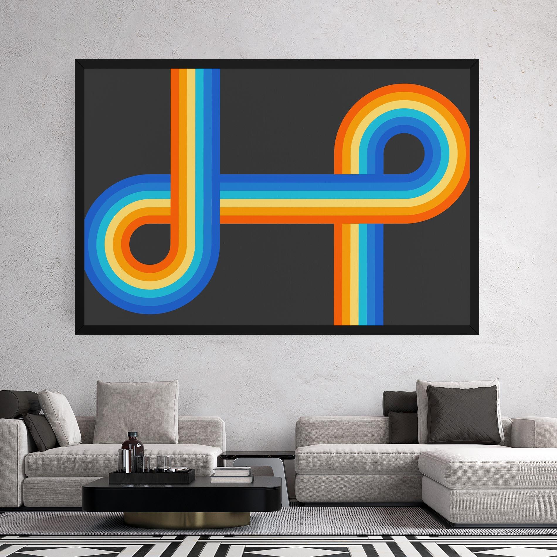 Картина на платно Vintage Ranbow mockup 2