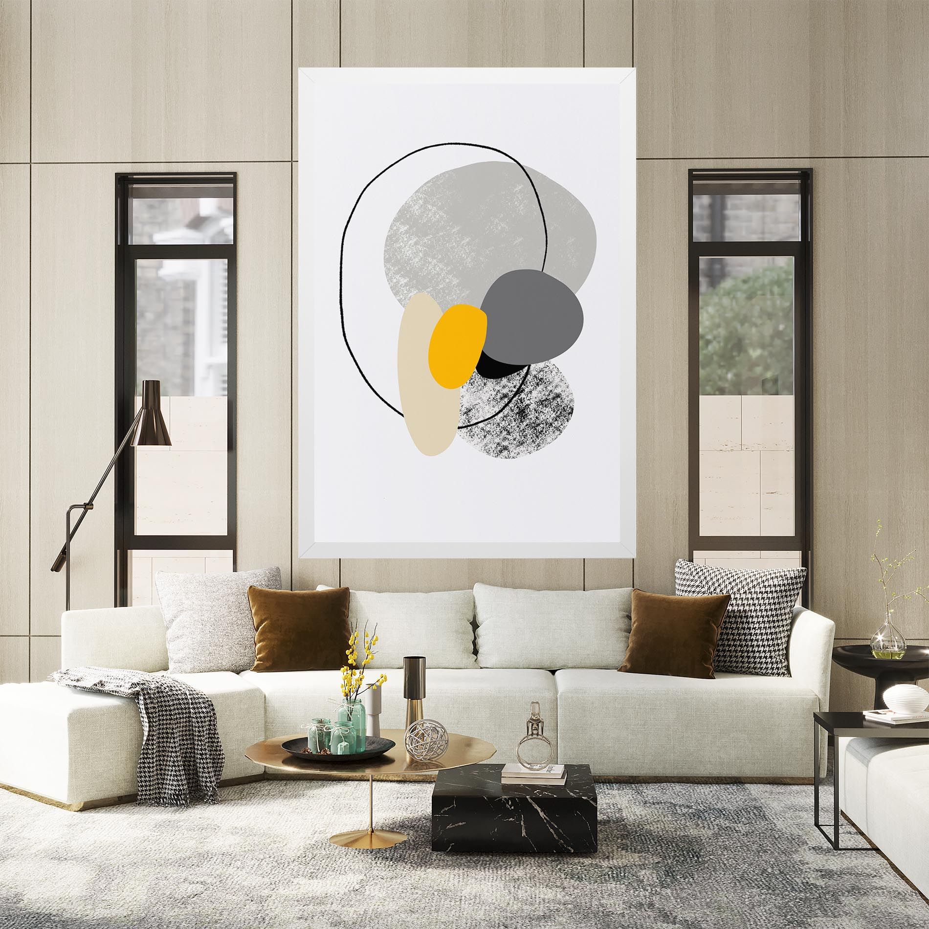 Grey Orange Shape mockup 2