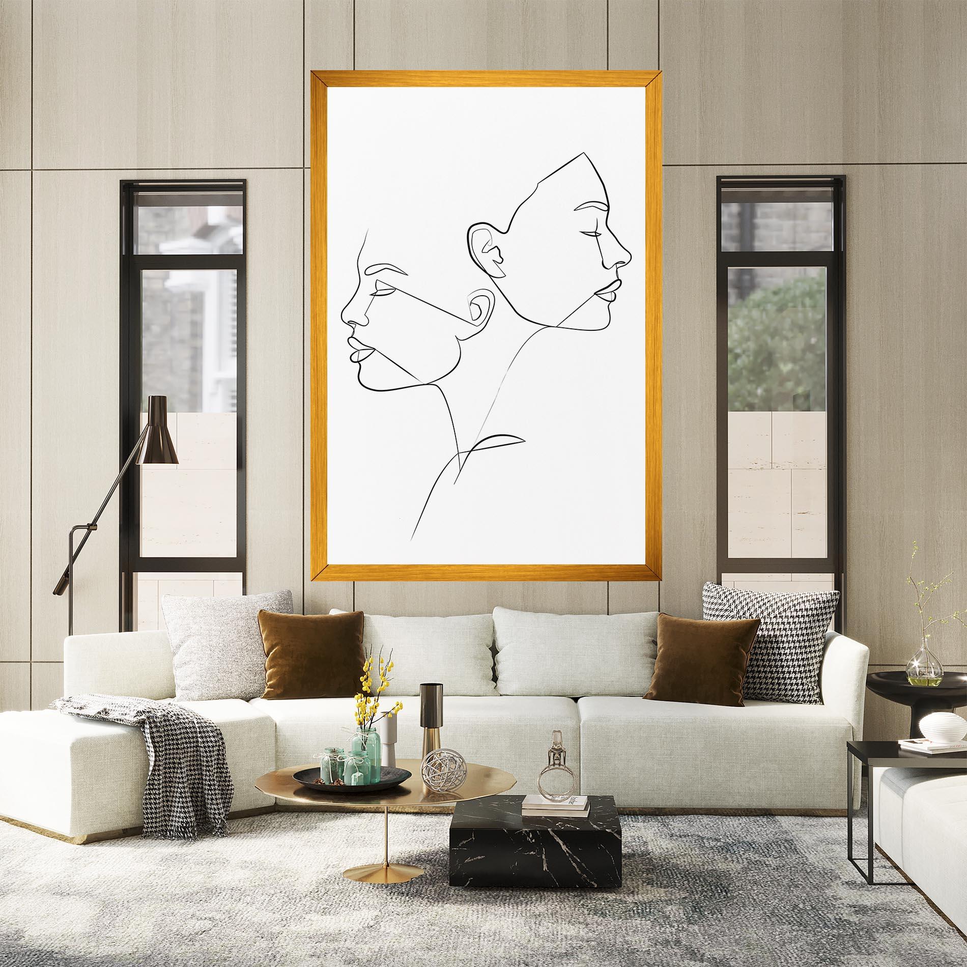 Картина на платно Female Black Line mockup 2